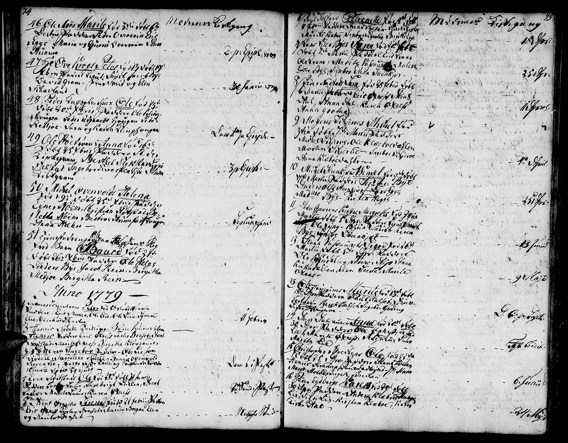 Ministerialprotokoller, klokkerbøker og fødselsregistre - Nord-Trøndelag, SAT/A-1458/746/L0440: Parish register (official) no. 746A02, 1760-1815, p. 74-75