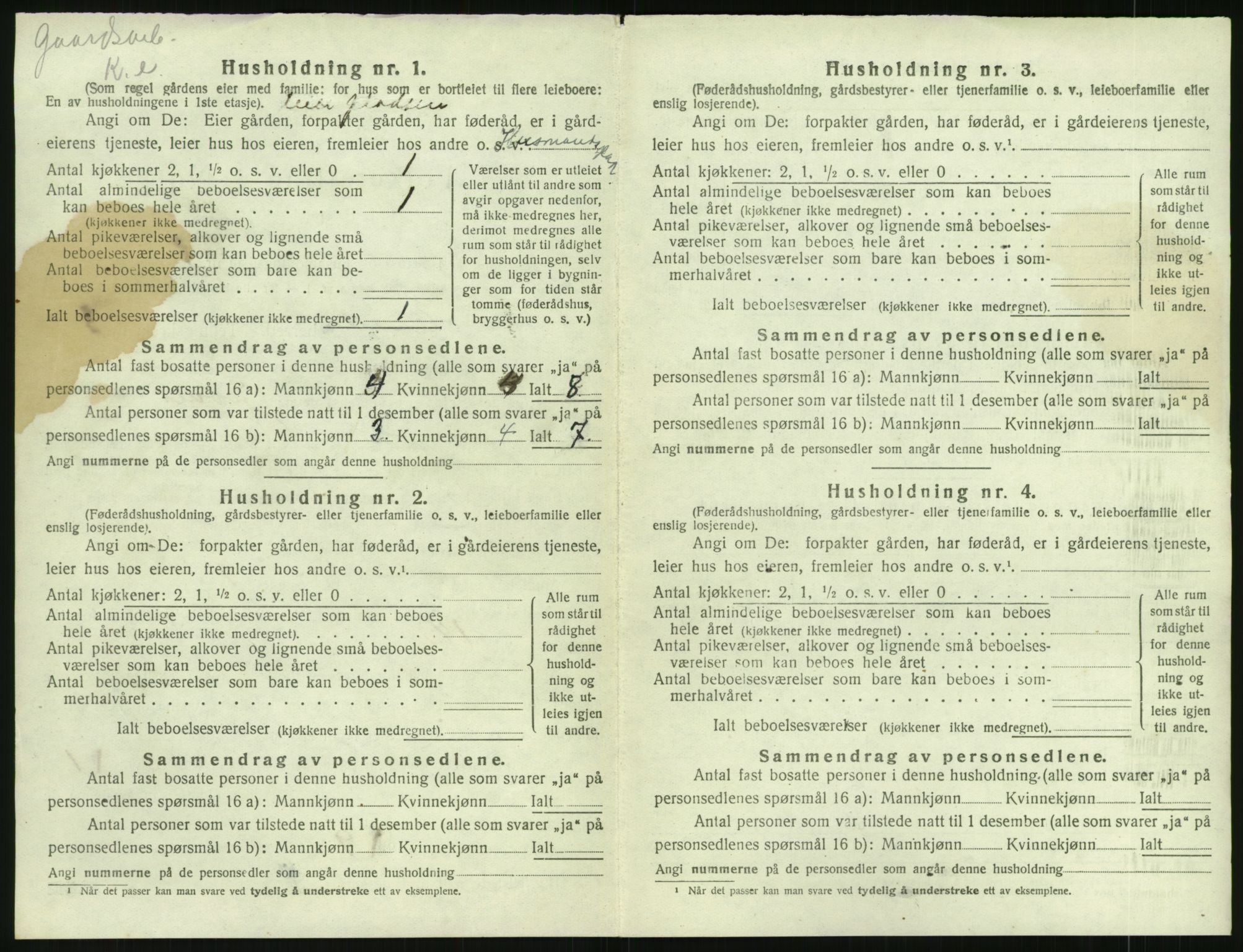 SAK, 1920 census for Åmli, 1920, p. 140