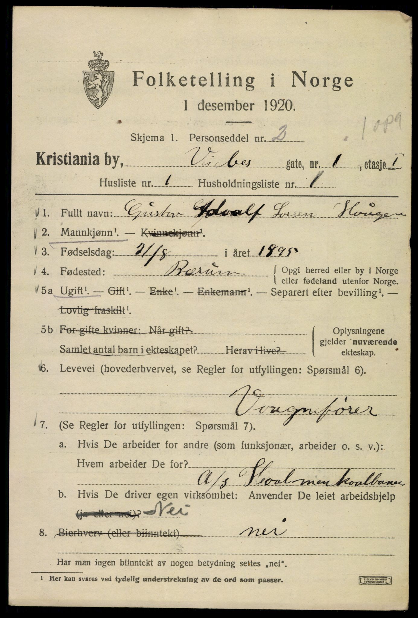 SAO, 1920 census for Kristiania, 1920, p. 632139