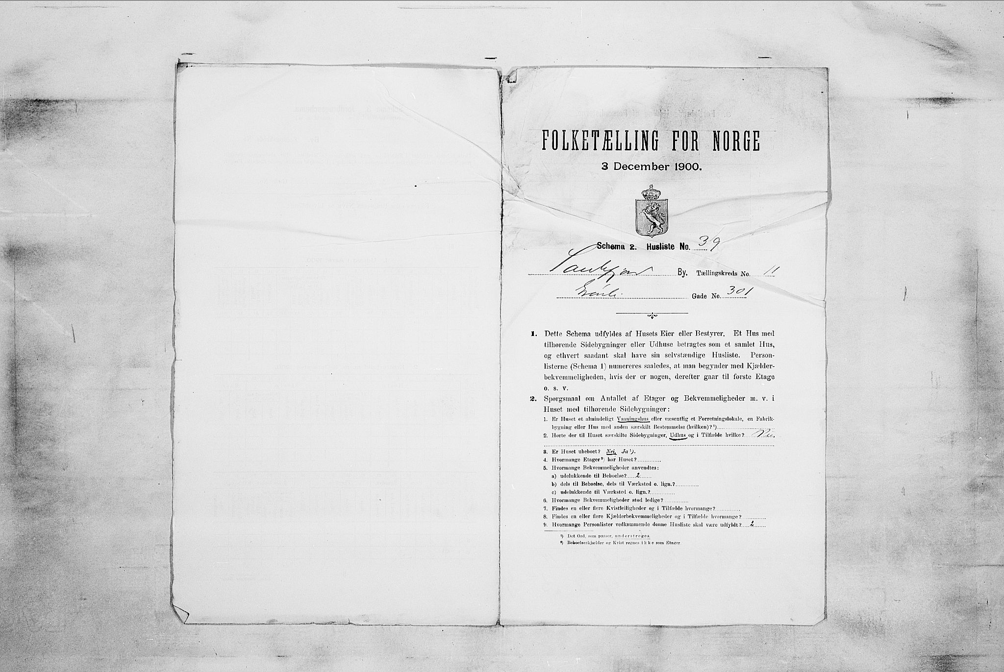 RA, 1900 census for Sandefjord, 1900, p. 2834