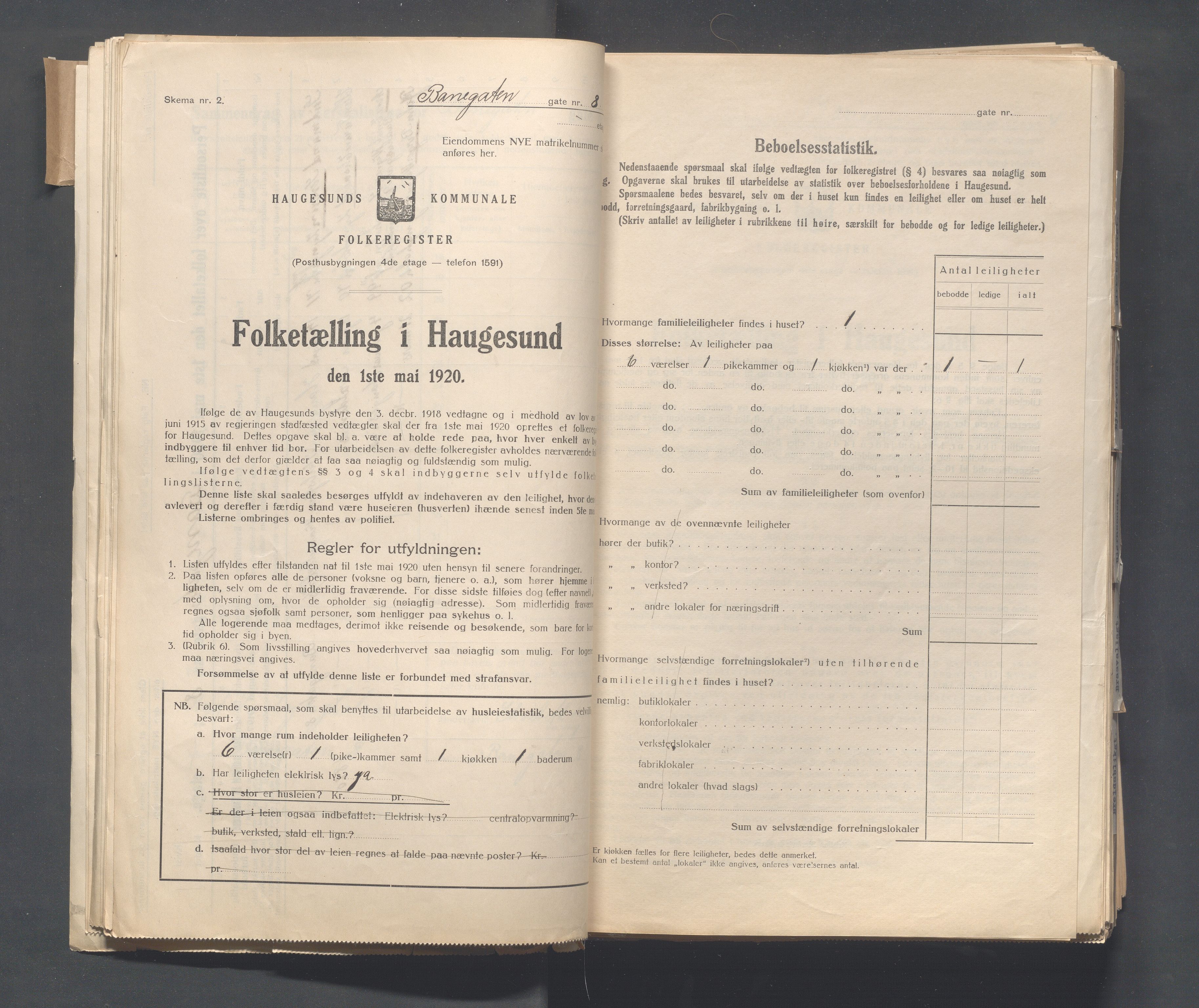 IKAR, Local census 1.5.1920 for Haugesund, 1920, p. 109