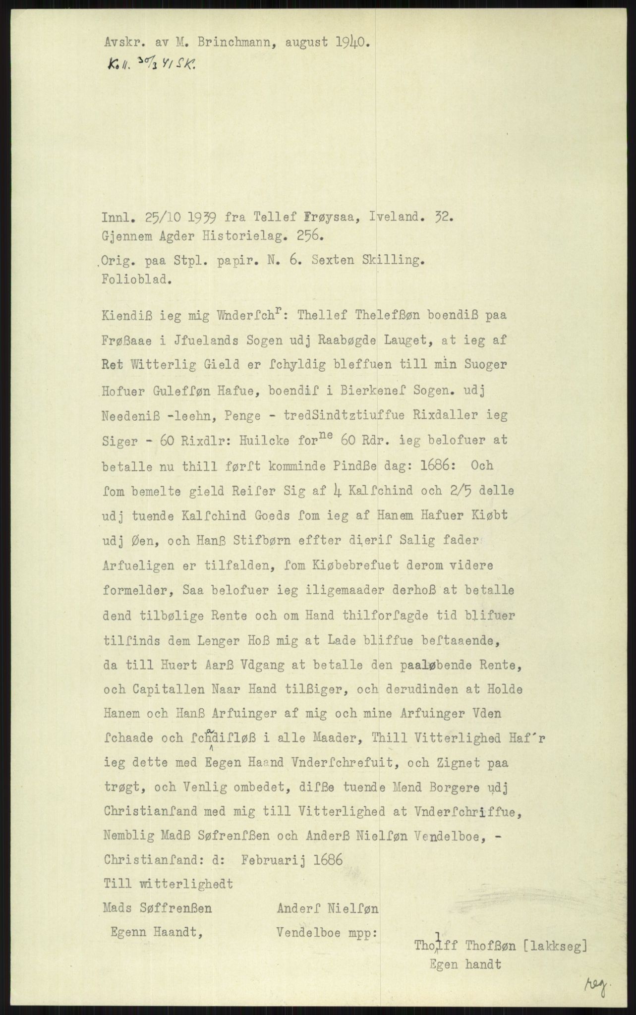 Samlinger til kildeutgivelse, Diplomavskriftsamlingen, AV/RA-EA-4053/H/Ha, p. 2320