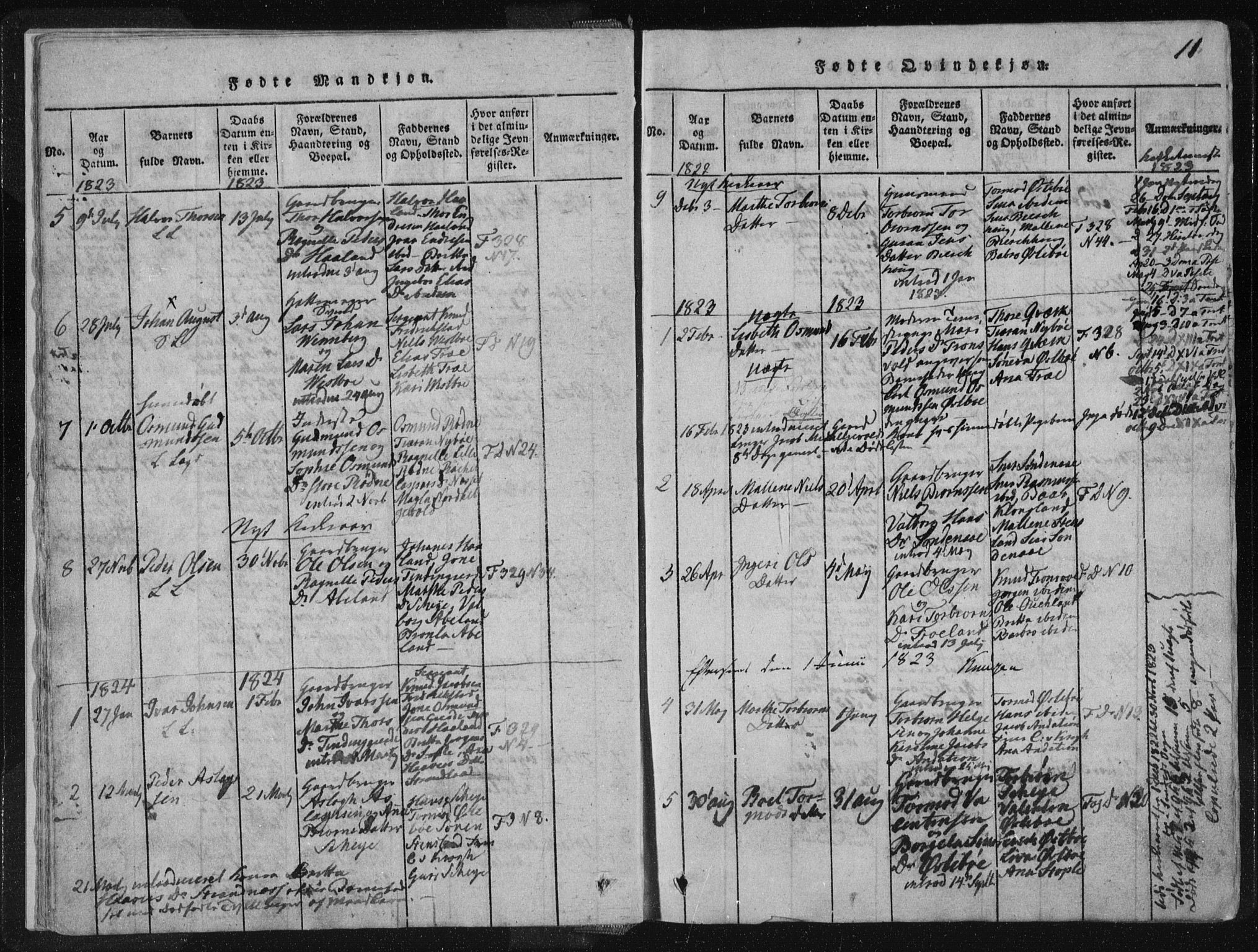 Vikedal sokneprestkontor, AV/SAST-A-101840/01/IV: Parish register (official) no. A 4, 1816-1850, p. 11