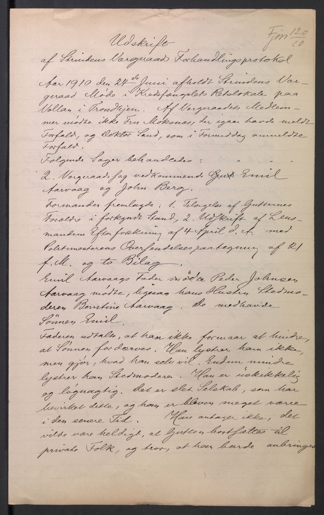 Falstad skolehjem, AV/RA-S-1676/E/Eb/L0010: Elevmapper løpenr. 210-239, 1910-1917, p. 141