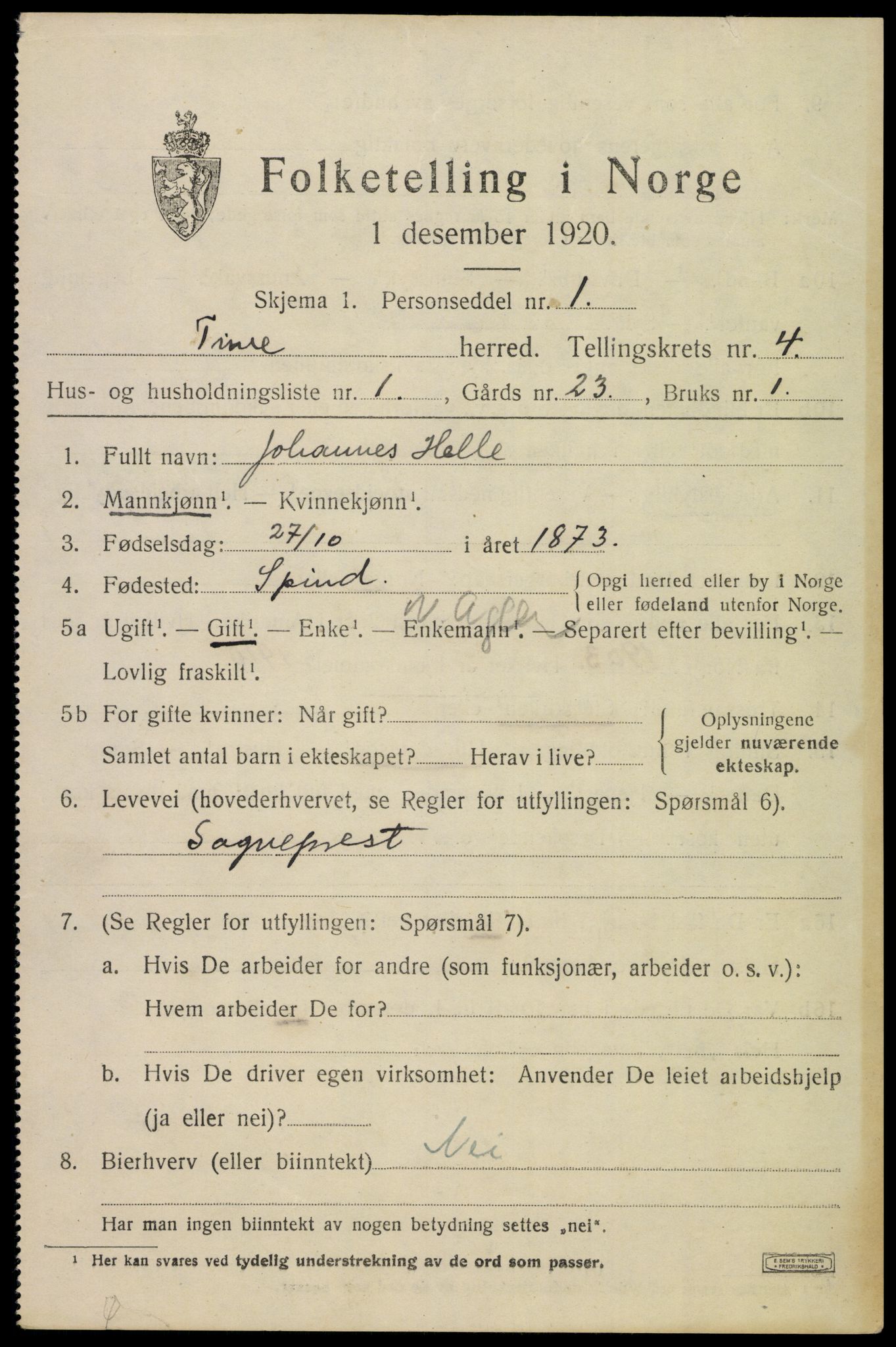 SAST, 1920 census for Time, 1920, p. 5023