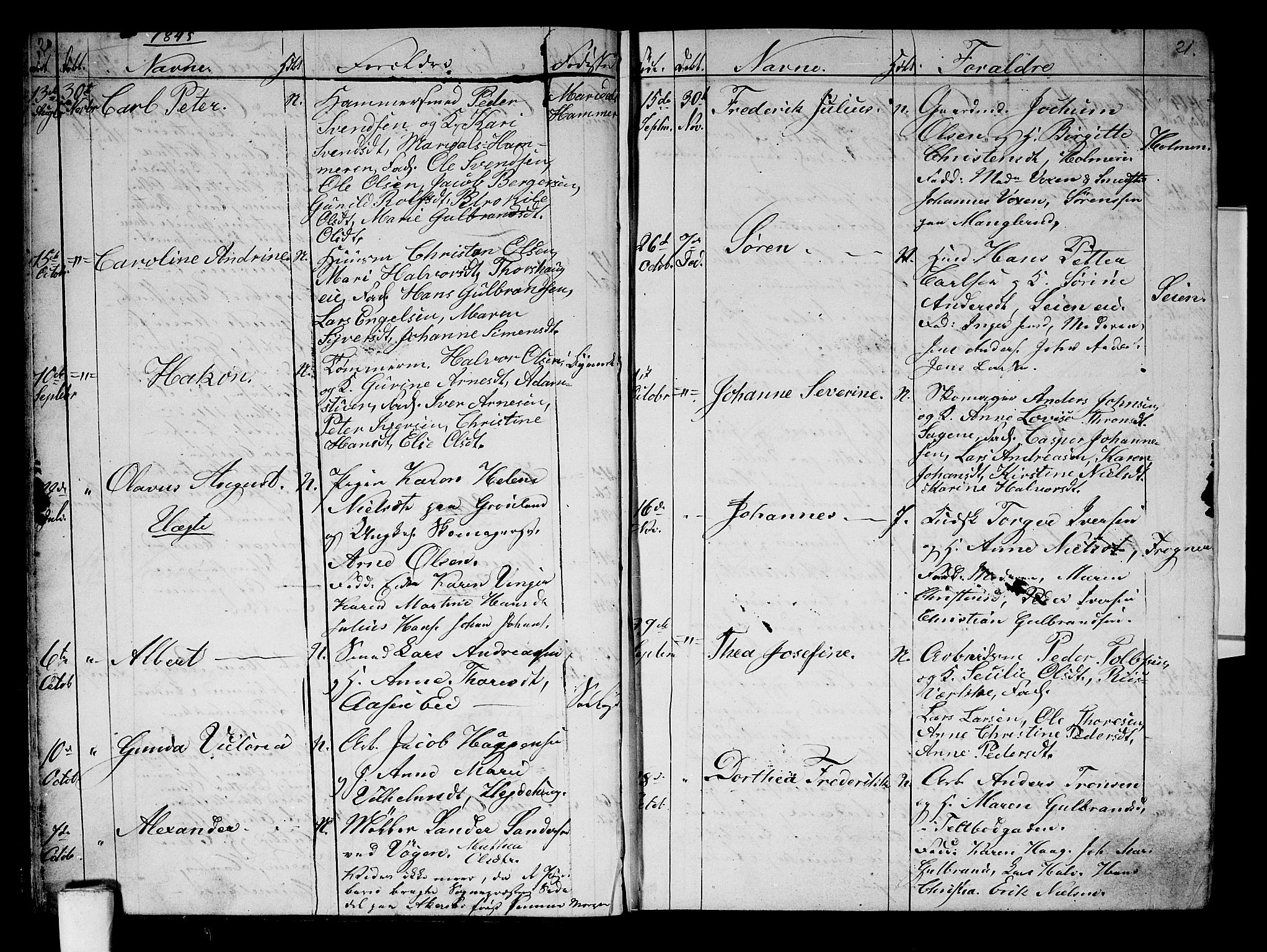 Aker prestekontor kirkebøker, AV/SAO-A-10861/G/L0008: Parish register (copy) no. 8, 1845-1848, p. 20-21