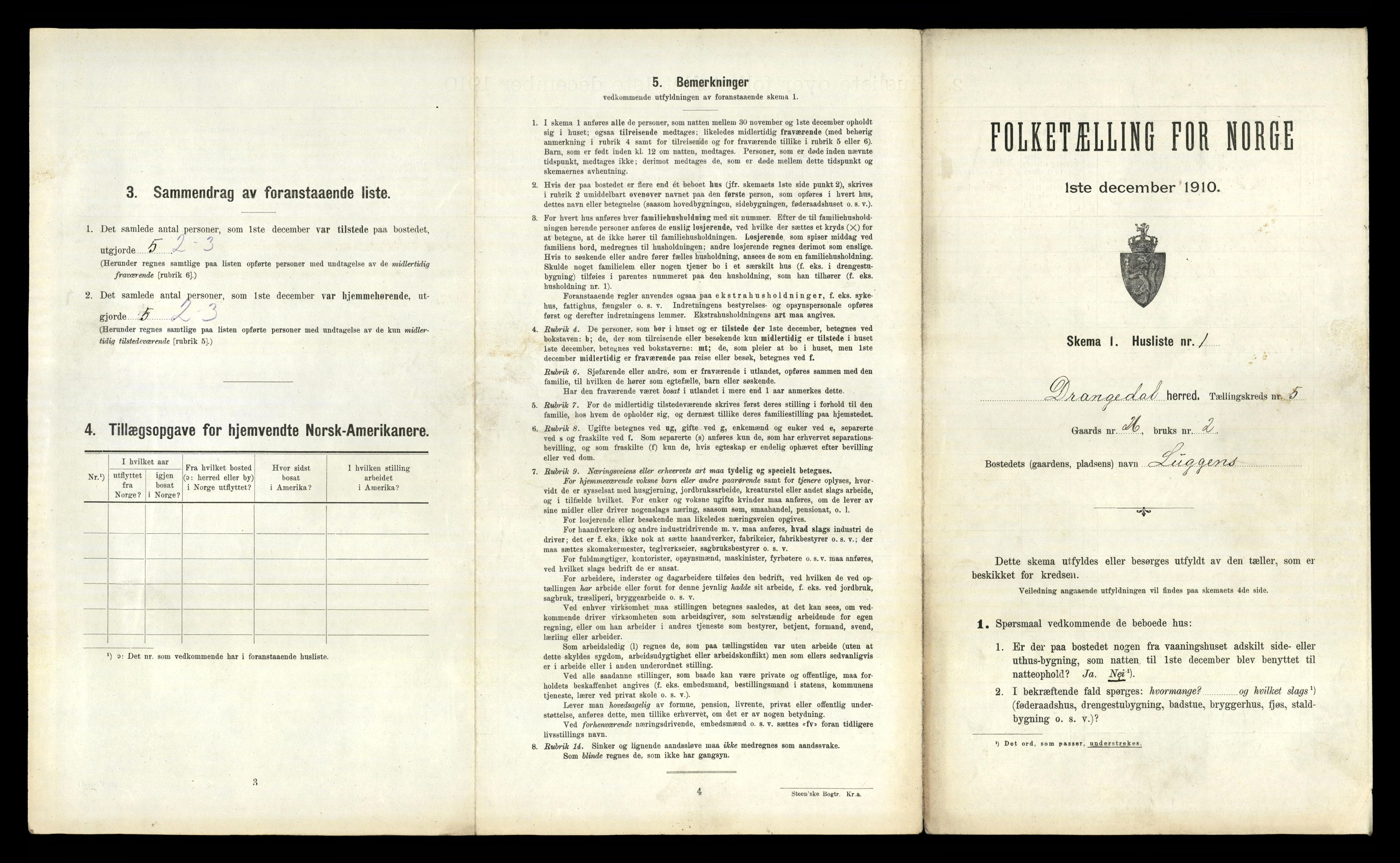 RA, 1910 census for Drangedal, 1910, p. 427