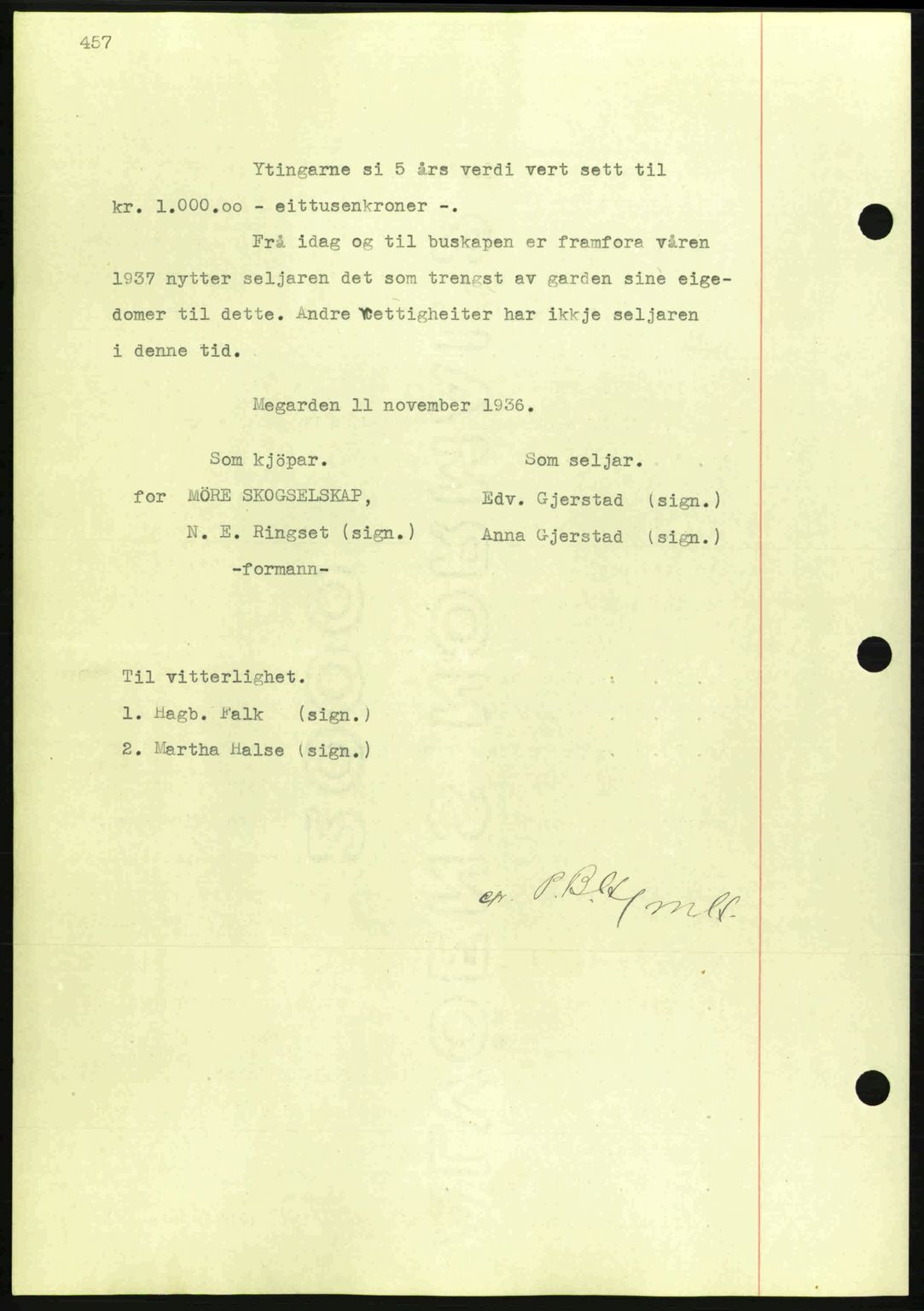 Nordmøre sorenskriveri, AV/SAT-A-4132/1/2/2Ca: Mortgage book no. A80, 1936-1937, Diary no: : 2640/1936