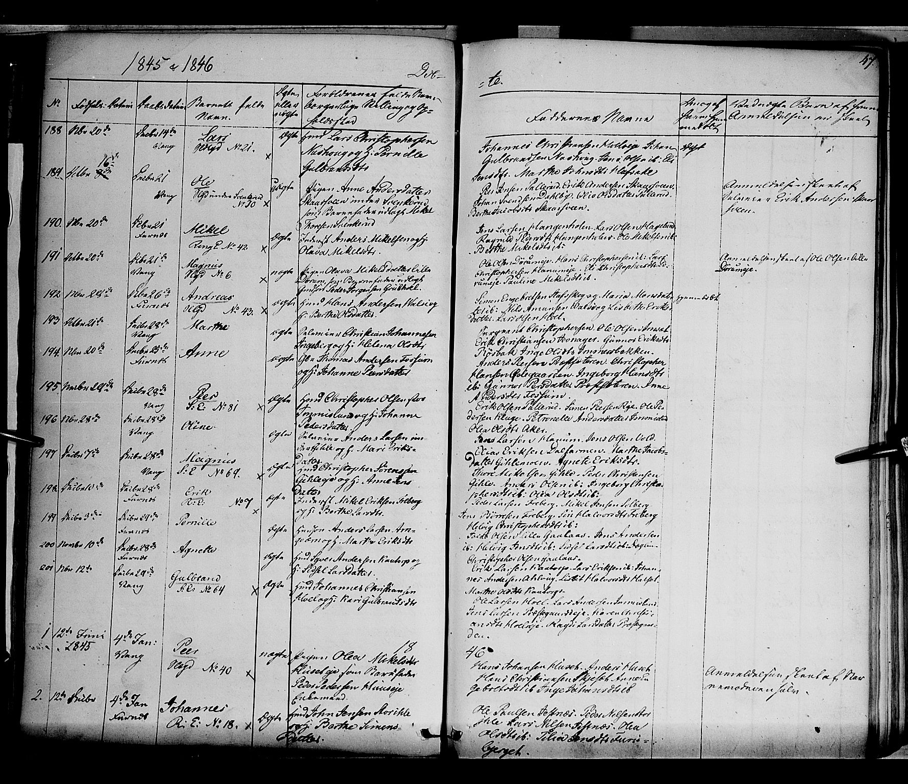 Vang prestekontor, Hedmark, SAH/PREST-008/H/Ha/Haa/L0010: Parish register (official) no. 10, 1841-1855, p. 47