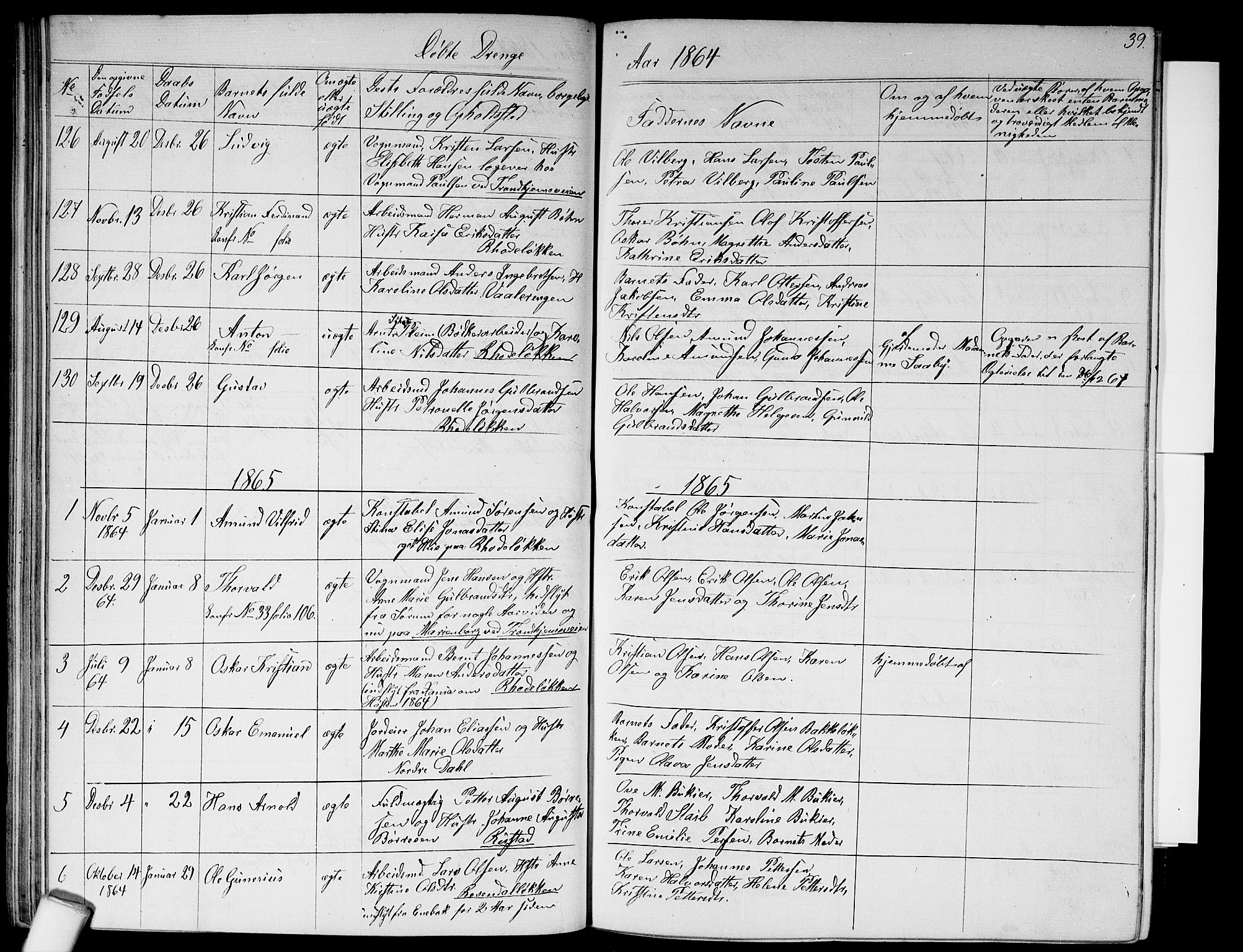 Østre Aker prestekontor Kirkebøker, SAO/A-10840/G/Ga/L0002: Parish register (copy) no. I 2, 1861-1867, p. 39