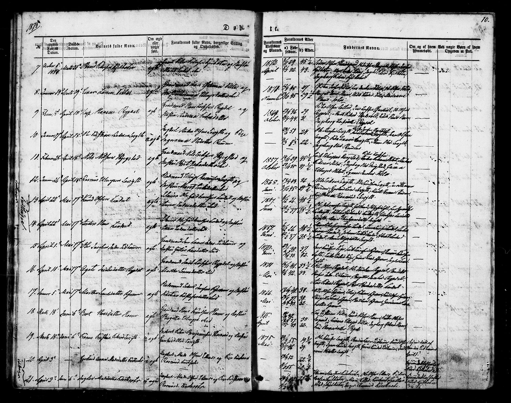 Ministerialprotokoller, klokkerbøker og fødselsregistre - Møre og Romsdal, SAT/A-1454/541/L0545: Parish register (official) no. 541A02, 1872-1886, p. 10