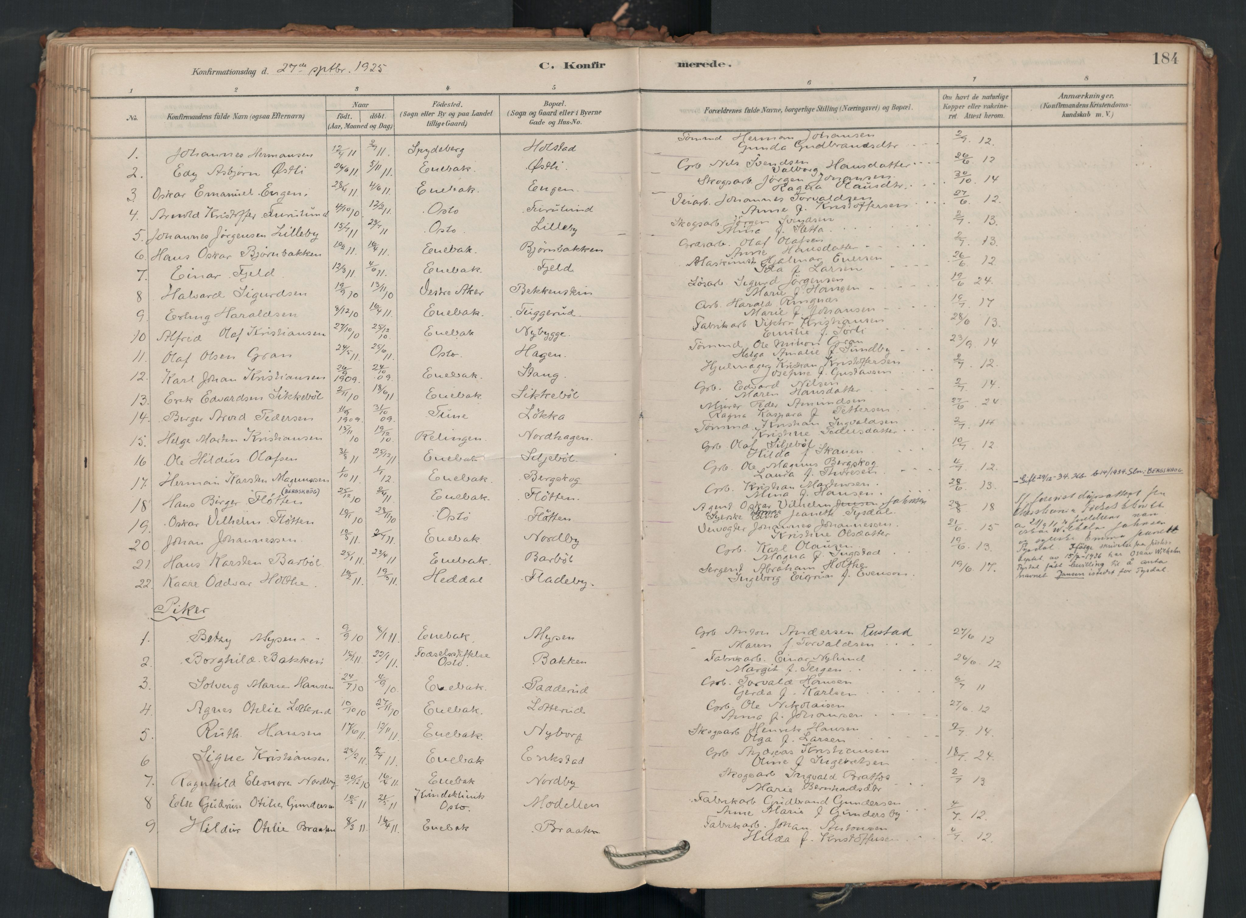 Enebakk prestekontor Kirkebøker, AV/SAO-A-10171c/F/Fa/L0018: Parish register (official) no. I 18, 1877-1930, p. 184