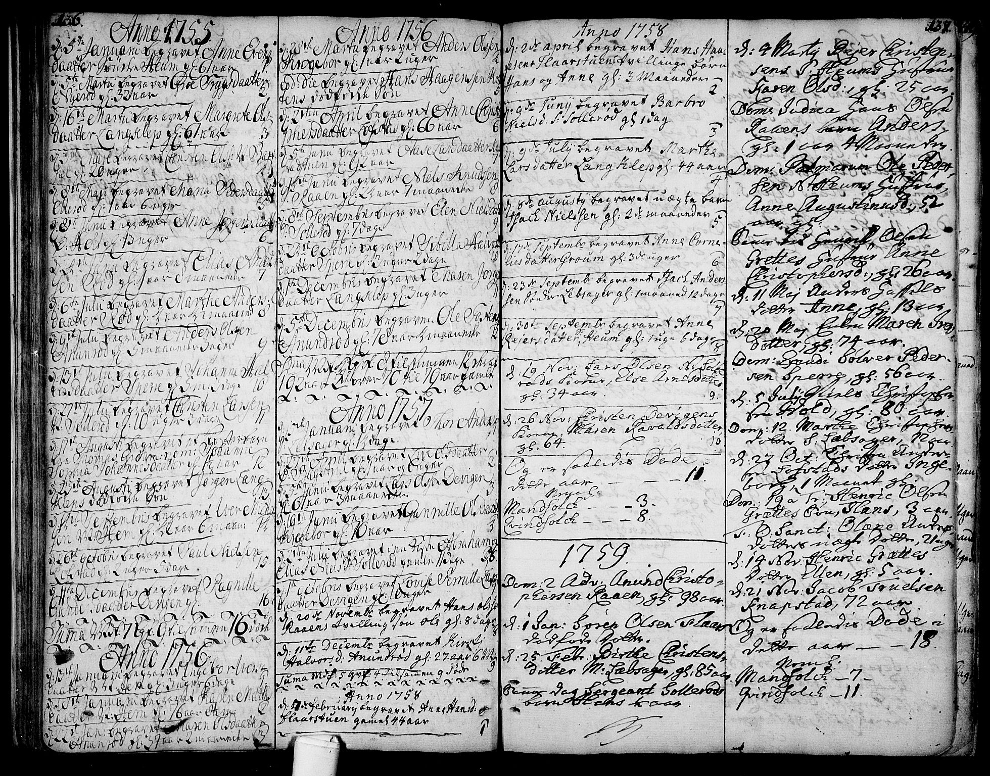 Våle kirkebøker, AV/SAKO-A-334/F/Fa/L0004: Parish register (official) no. I 4 /1, 1732-1773, p. 136-137