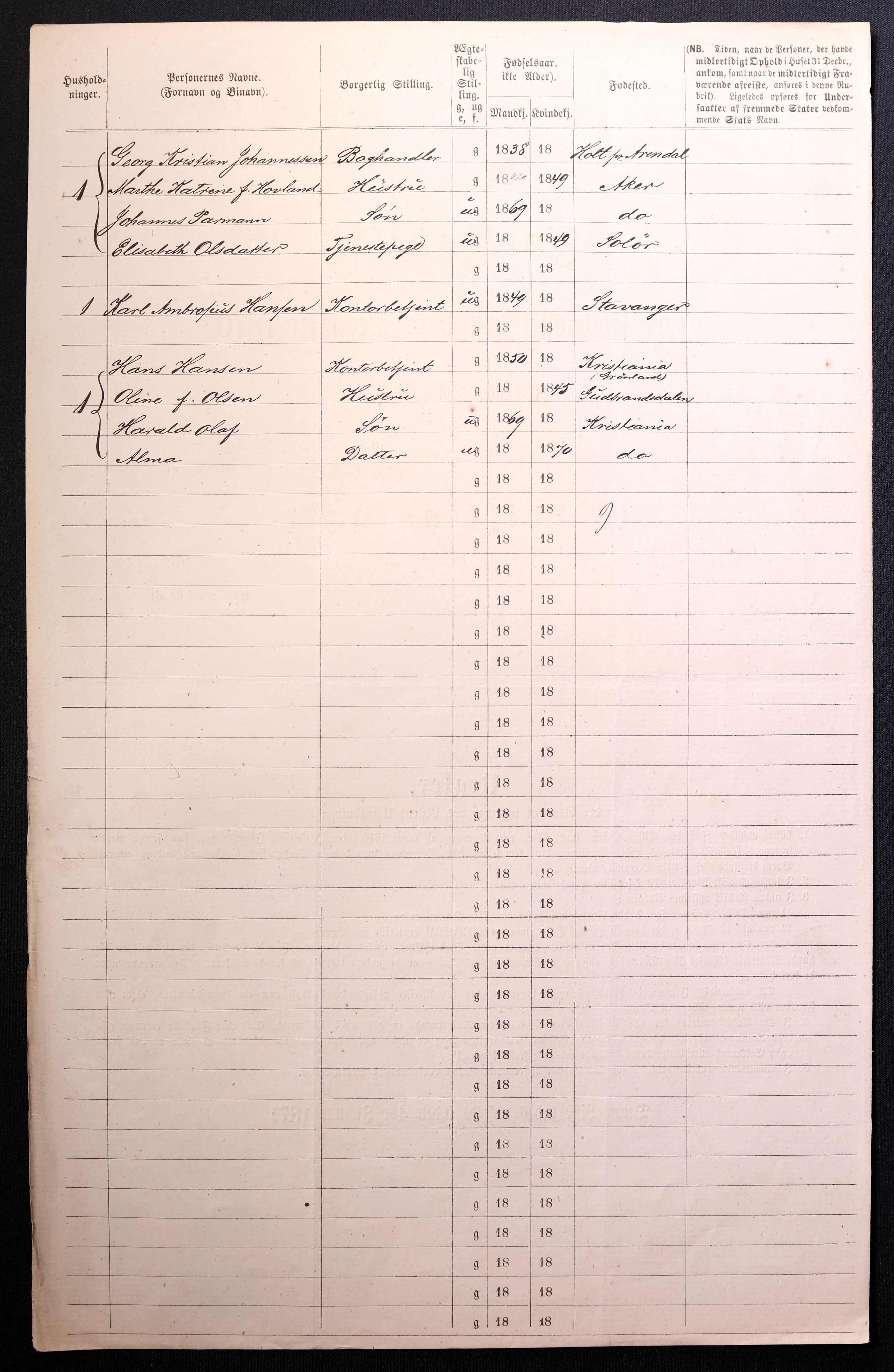 RA, 1870 census for 0301 Kristiania, 1870, p. 4115