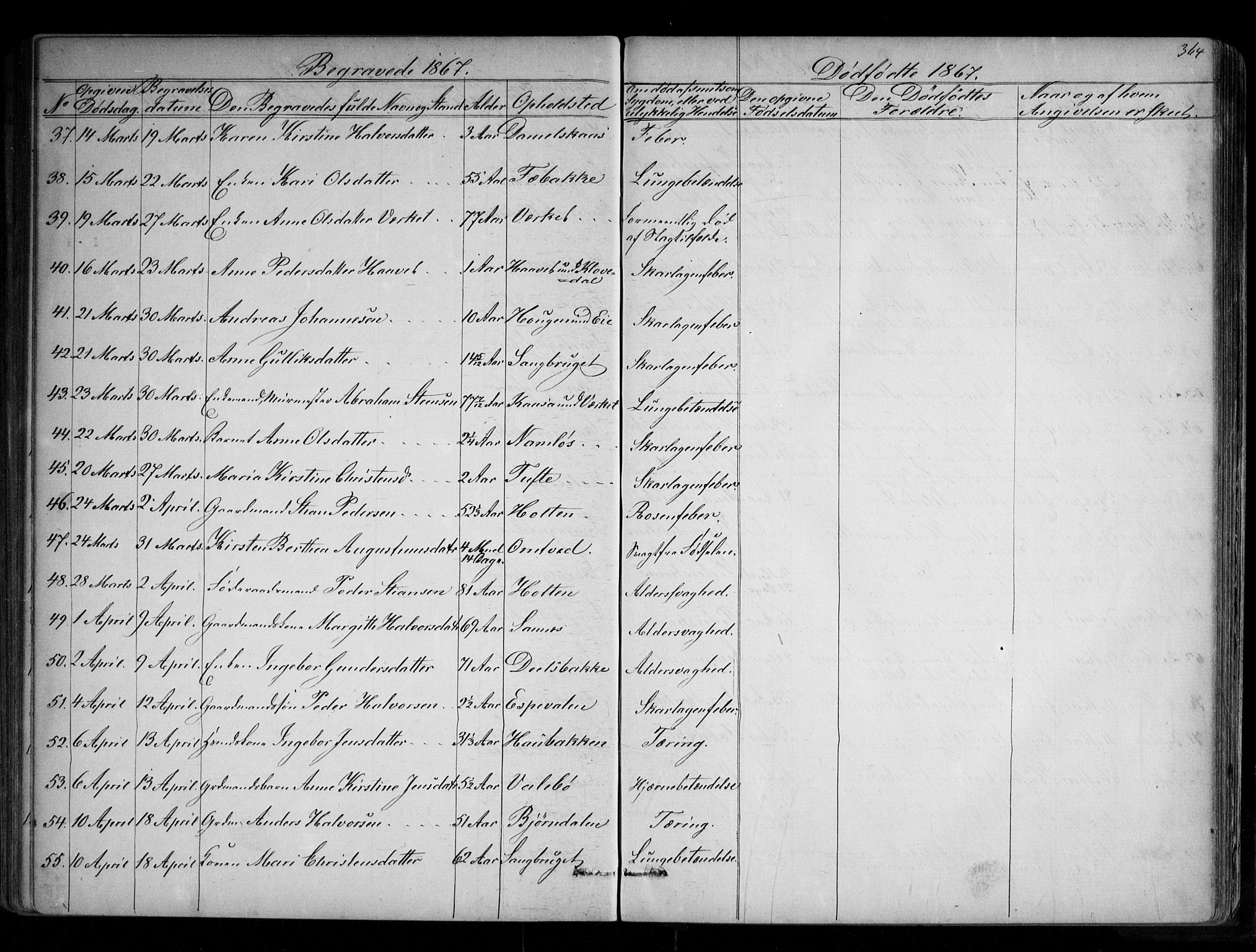 Holla kirkebøker, AV/SAKO-A-272/G/Ga/L0004: Parish register (copy) no. I 4, 1867-1890, p. 364