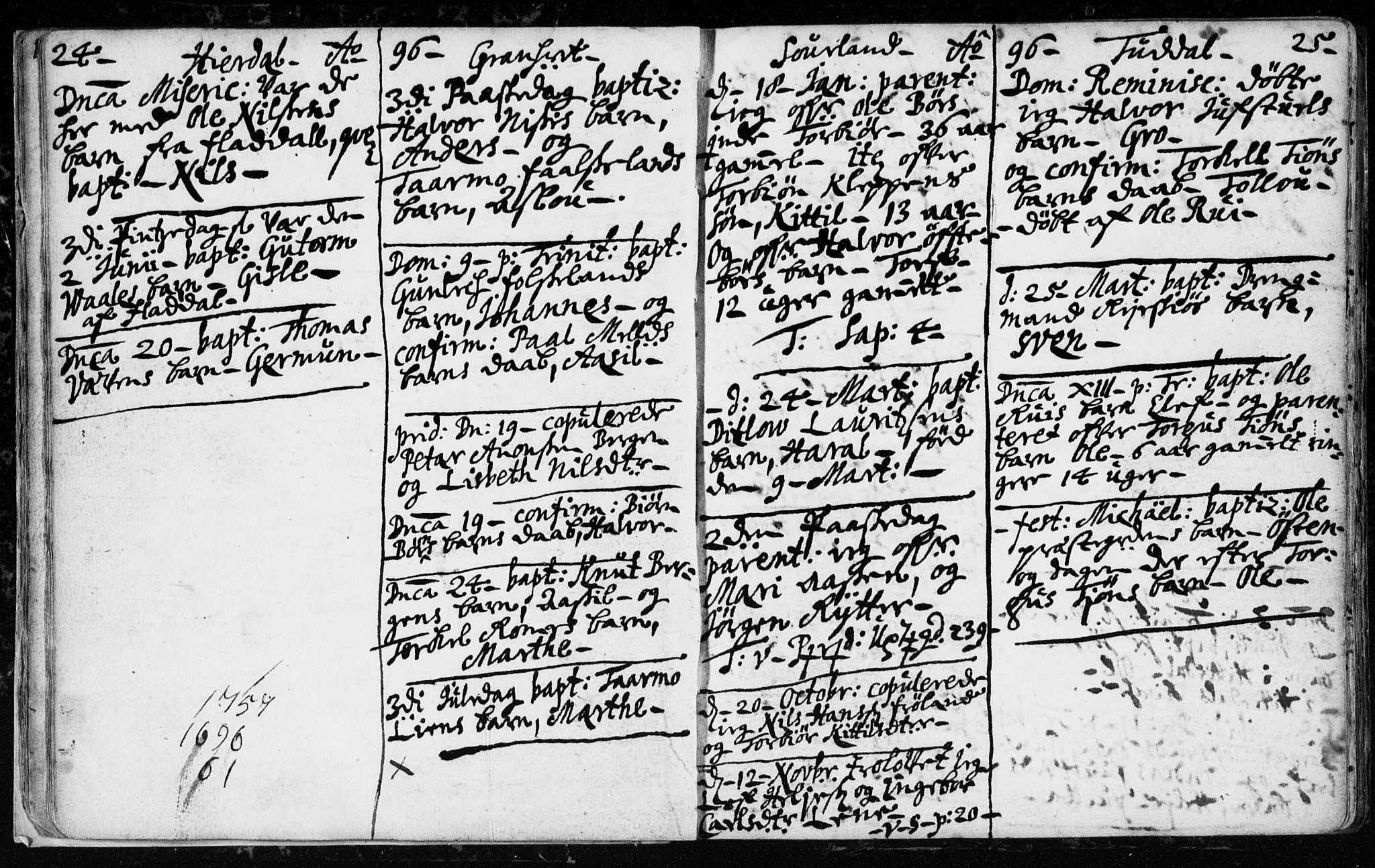 Hjartdal kirkebøker, SAKO/A-270/F/Fa/L0001: Parish register (official) no. I 1, 1685-1714, p. 24-25