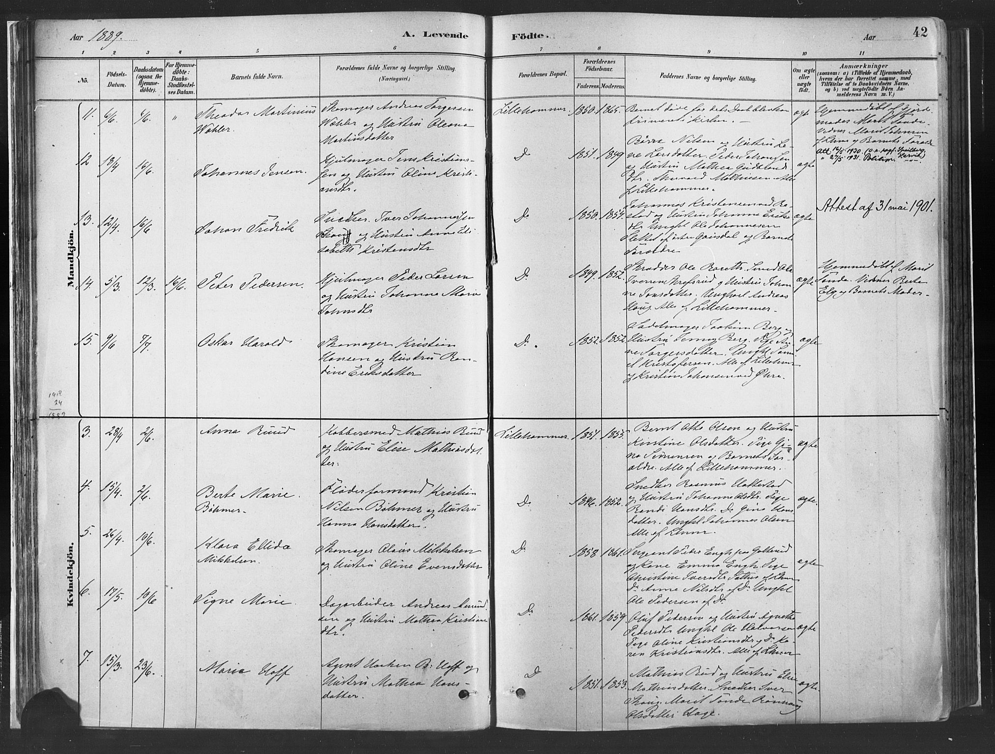 Fåberg prestekontor, AV/SAH-PREST-086/H/Ha/Haa/L0010: Parish register (official) no. 10, 1879-1900, p. 42