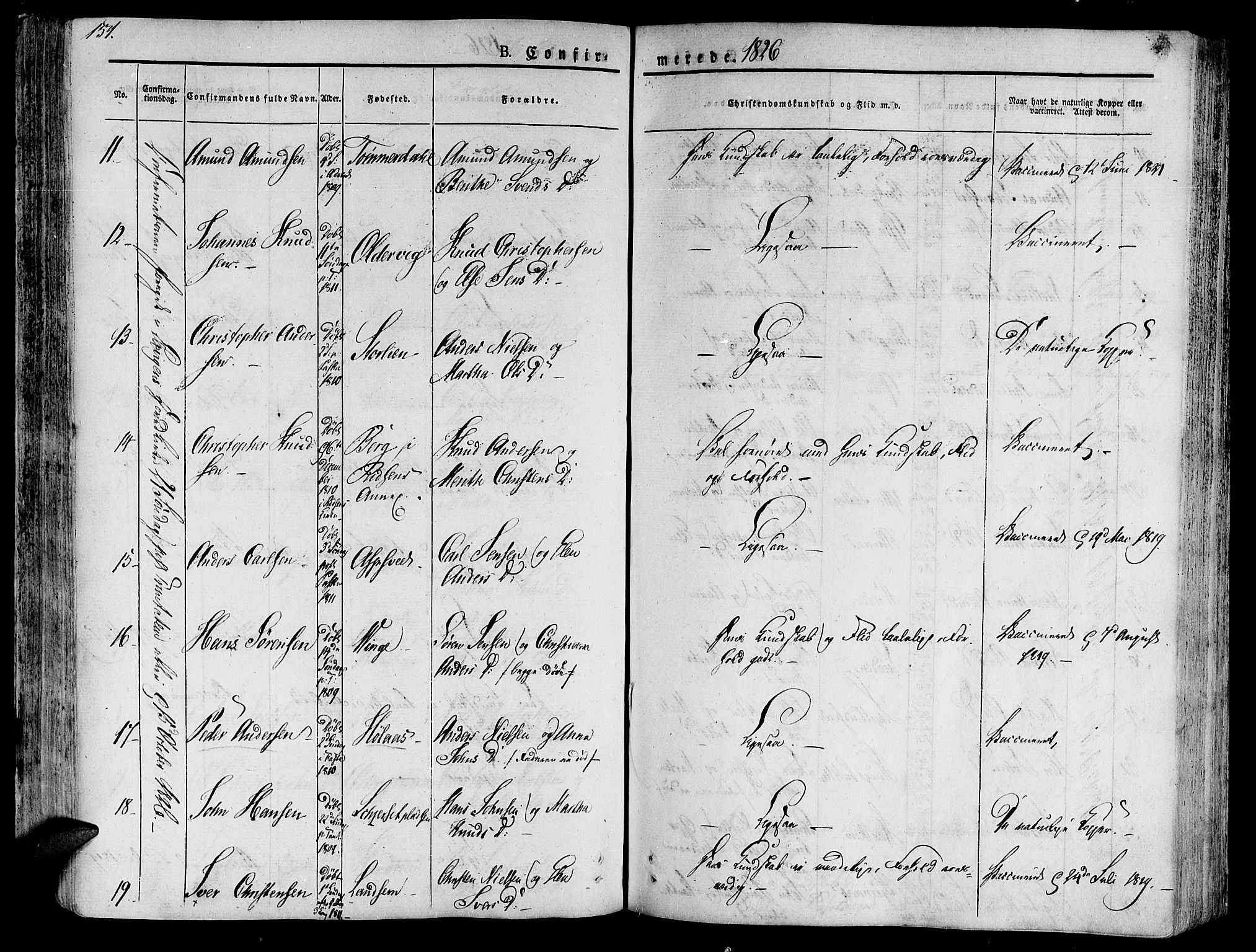 Ministerialprotokoller, klokkerbøker og fødselsregistre - Nord-Trøndelag, SAT/A-1458/701/L0006: Parish register (official) no. 701A06, 1825-1841, p. 151