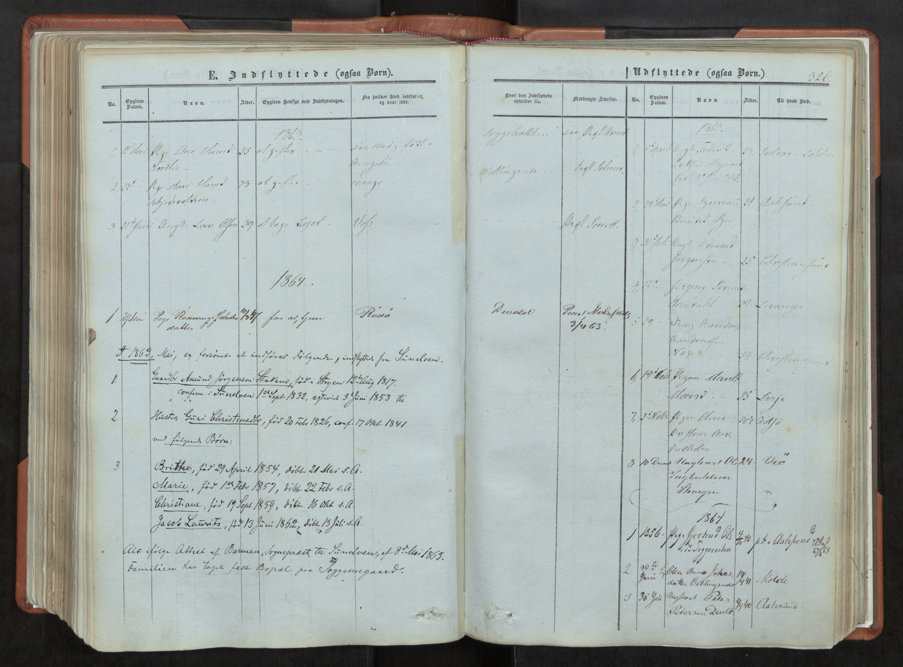 Ministerialprotokoller, klokkerbøker og fødselsregistre - Møre og Romsdal, AV/SAT-A-1454/544/L0572: Parish register (official) no. 544A05, 1854-1886, p. 326