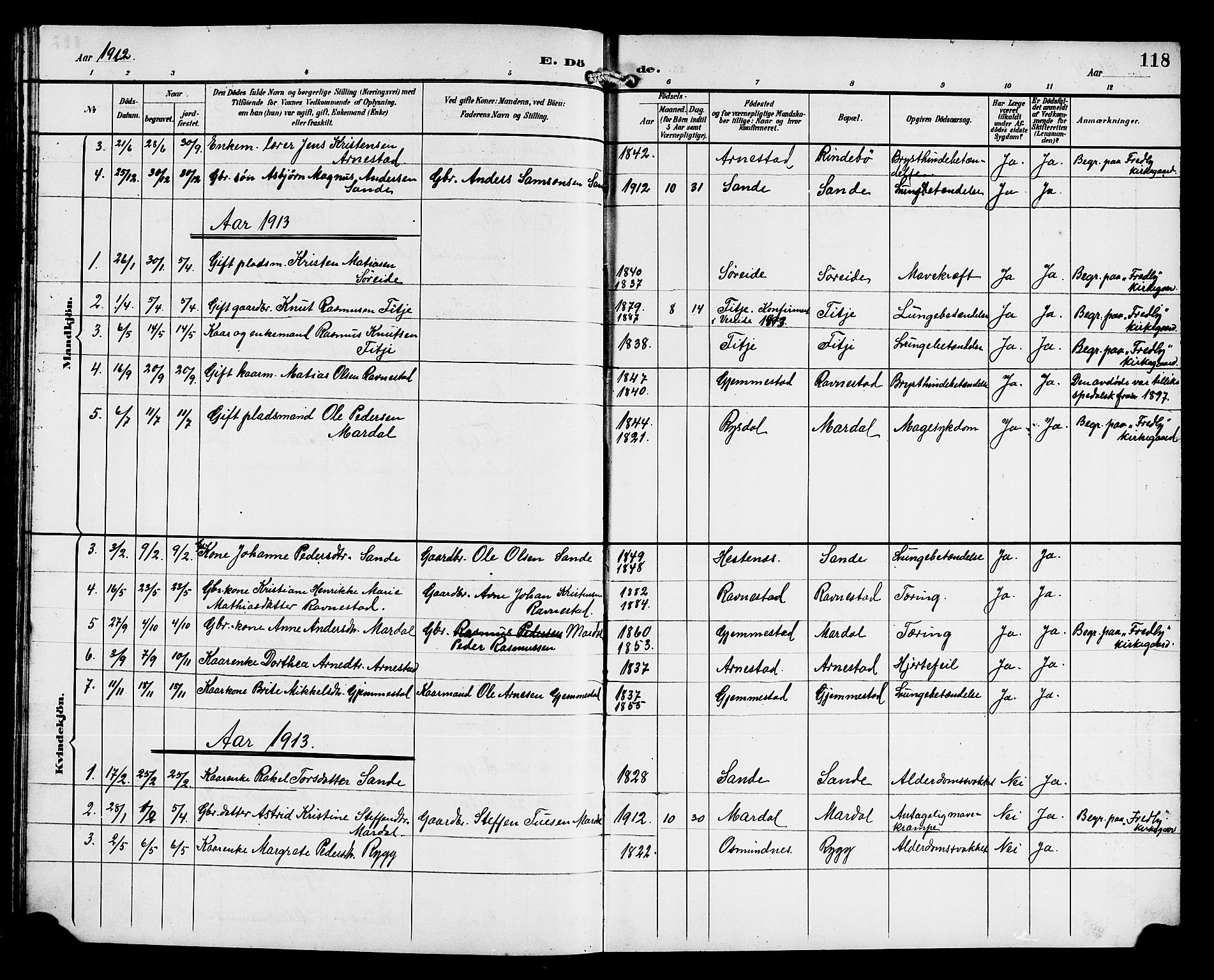 Gloppen sokneprestembete, AV/SAB-A-80101/H/Hab/Habd/L0001: Parish register (copy) no. D 1, 1892-1921, p. 118