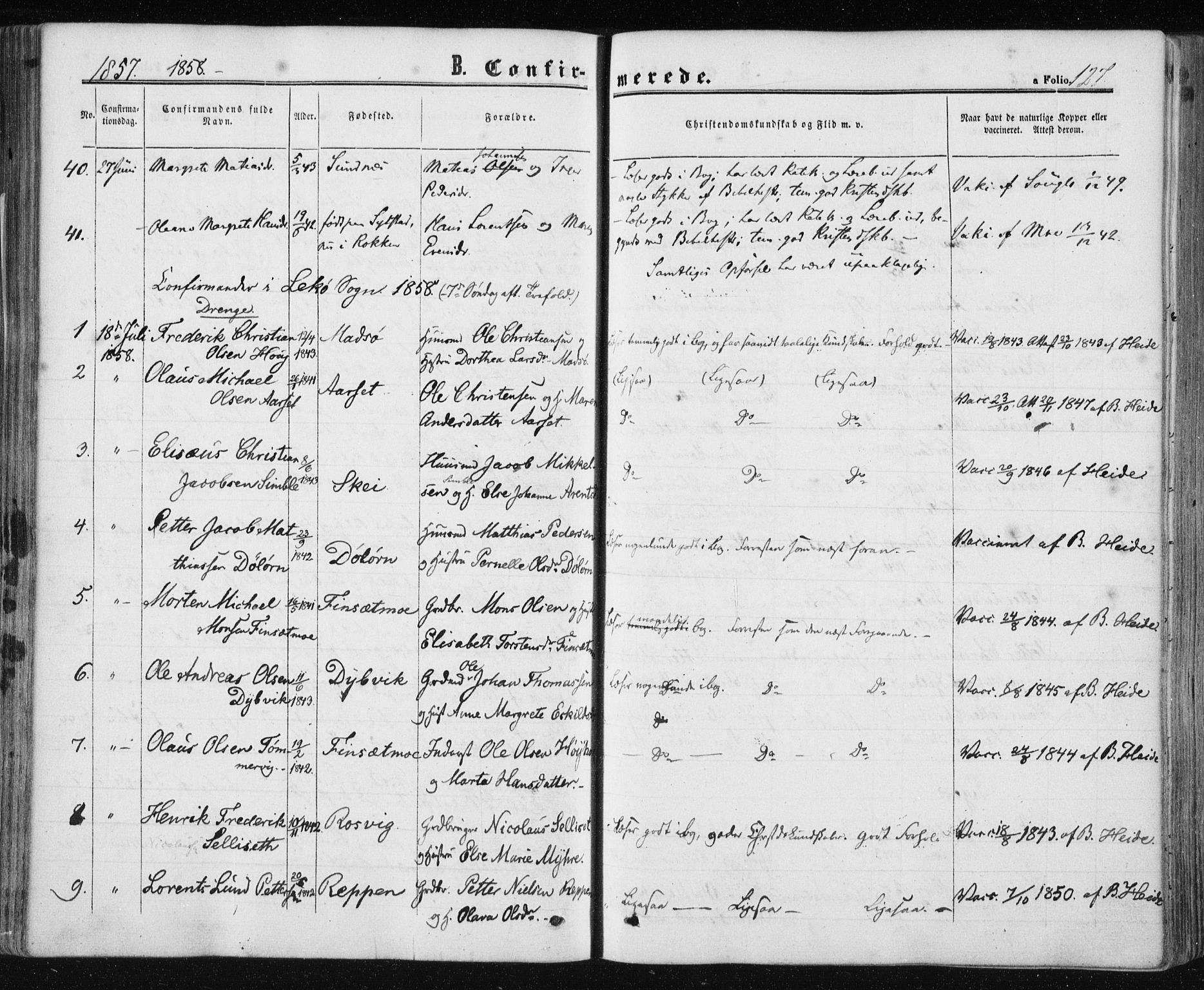 Ministerialprotokoller, klokkerbøker og fødselsregistre - Nord-Trøndelag, SAT/A-1458/780/L0641: Parish register (official) no. 780A06, 1857-1874, p. 127