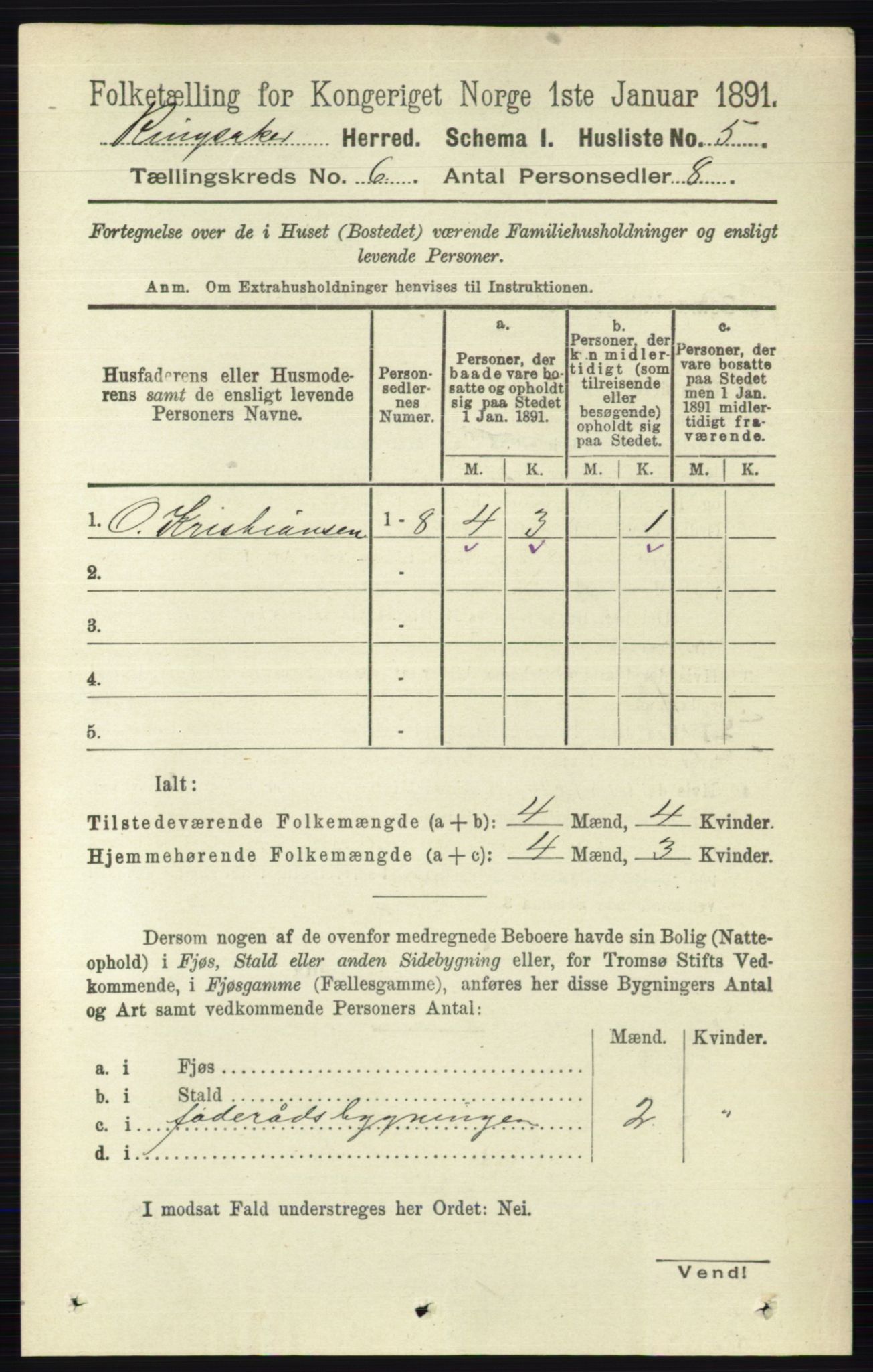 RA, 1891 census for 0412 Ringsaker, 1891, p. 3090