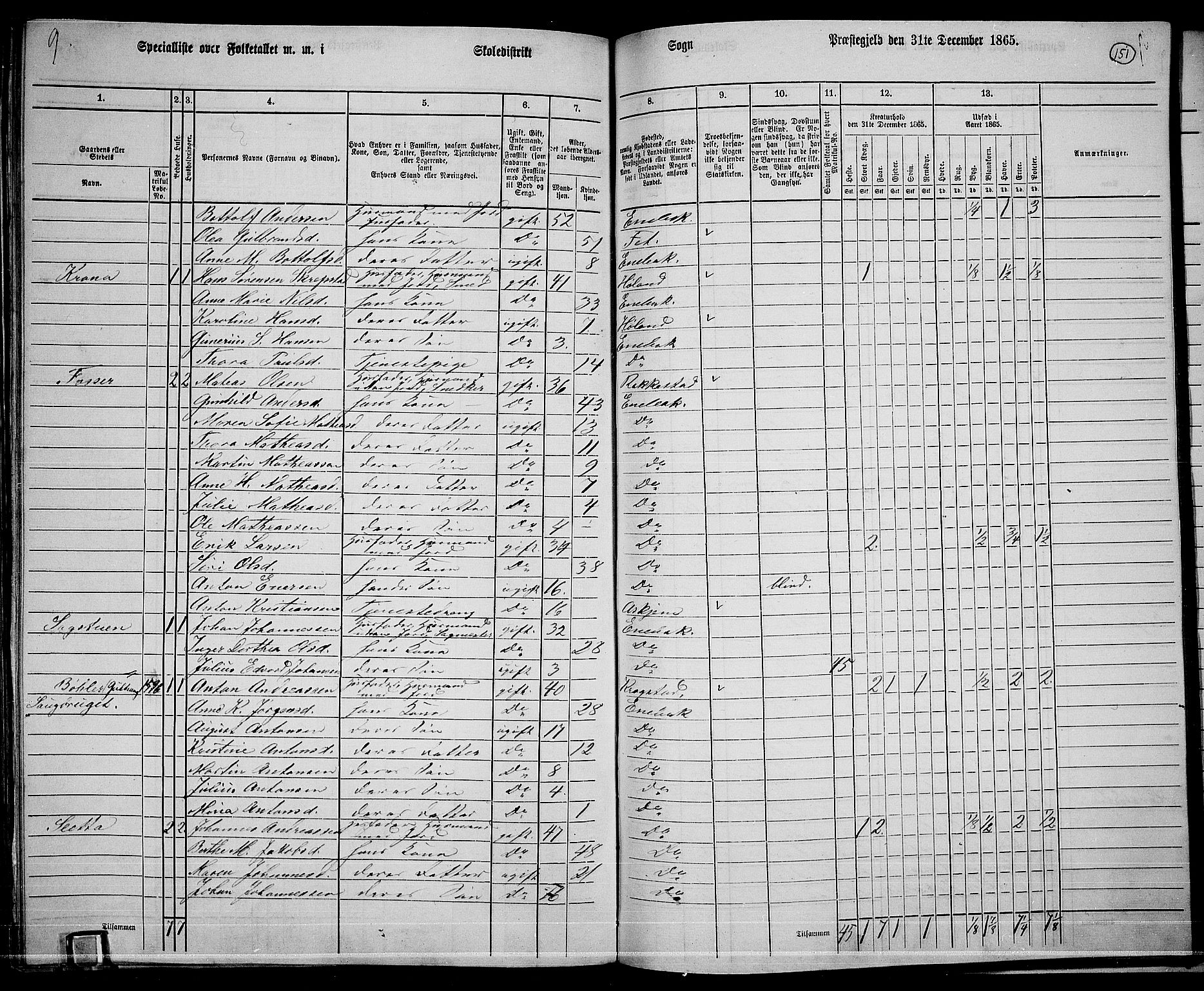 RA, 1865 census for Enebakk, 1865, p. 133