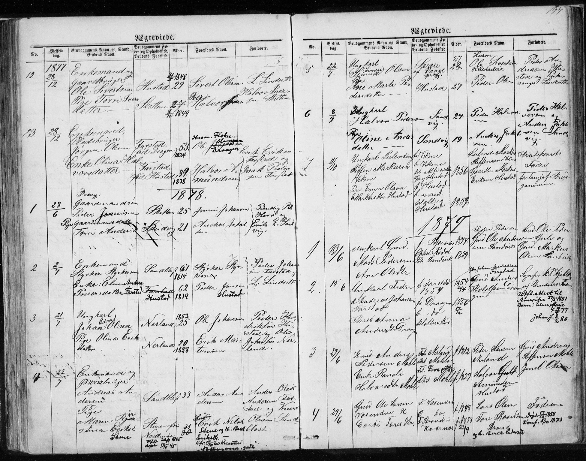Ministerialprotokoller, klokkerbøker og fødselsregistre - Møre og Romsdal, SAT/A-1454/567/L0782: Parish register (copy) no. 567C02, 1867-1886, p. 197