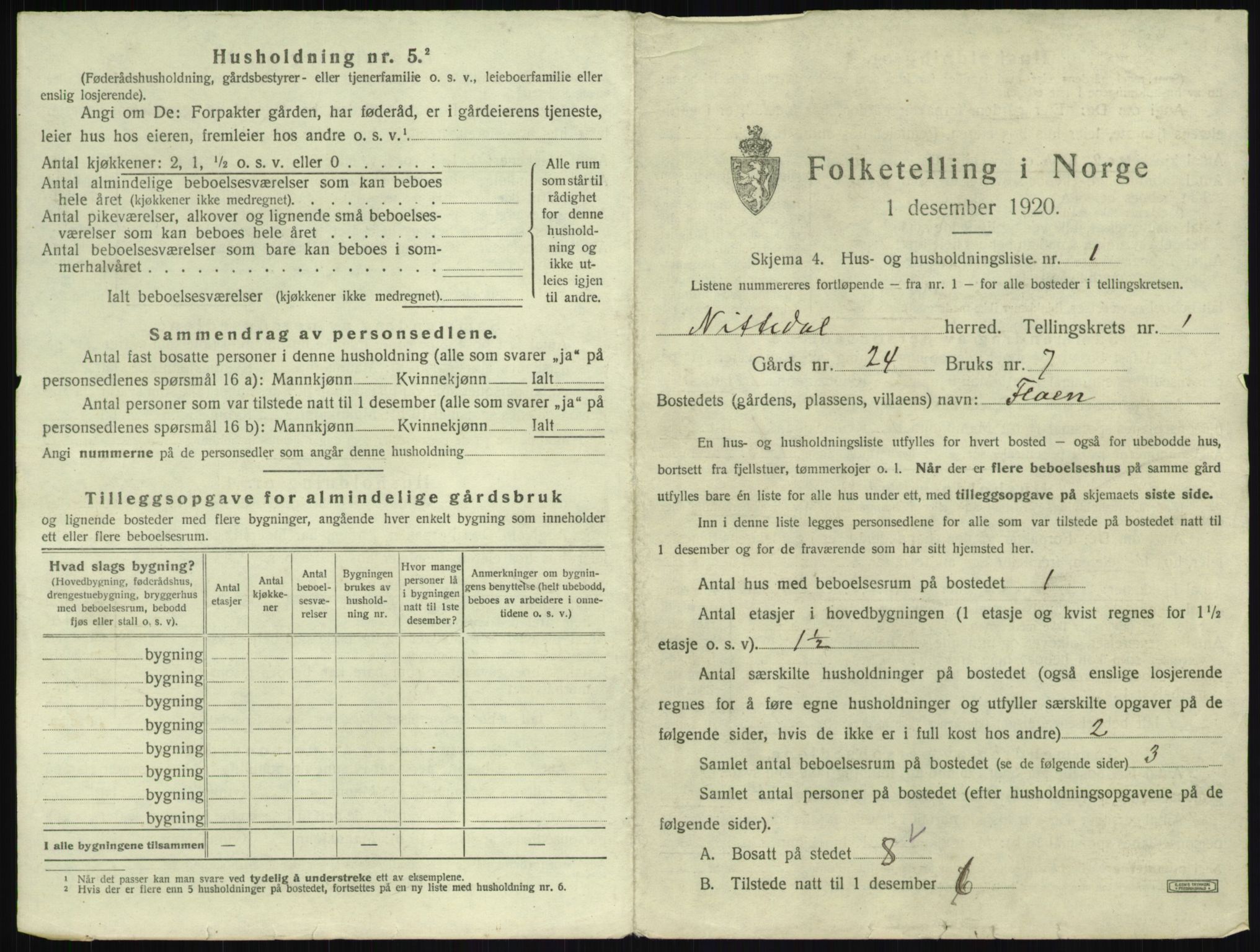 SAO, 1920 census for Nittedal, 1920, p. 34