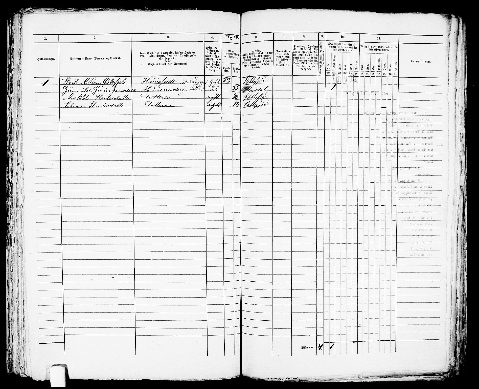 RA, 1865 census for Flekkefjord/Flekkefjord, 1865, p. 391