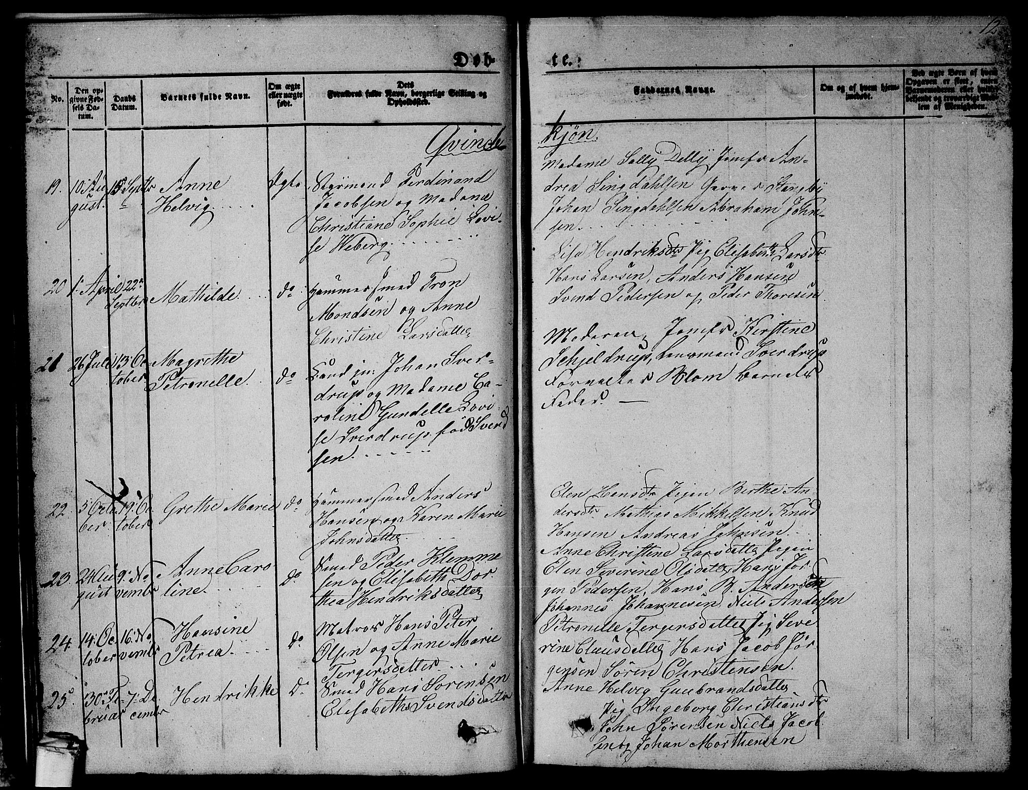 Larvik kirkebøker, SAKO/A-352/G/Gb/L0002: Parish register (copy) no. II 2, 1843-1866, p. 12