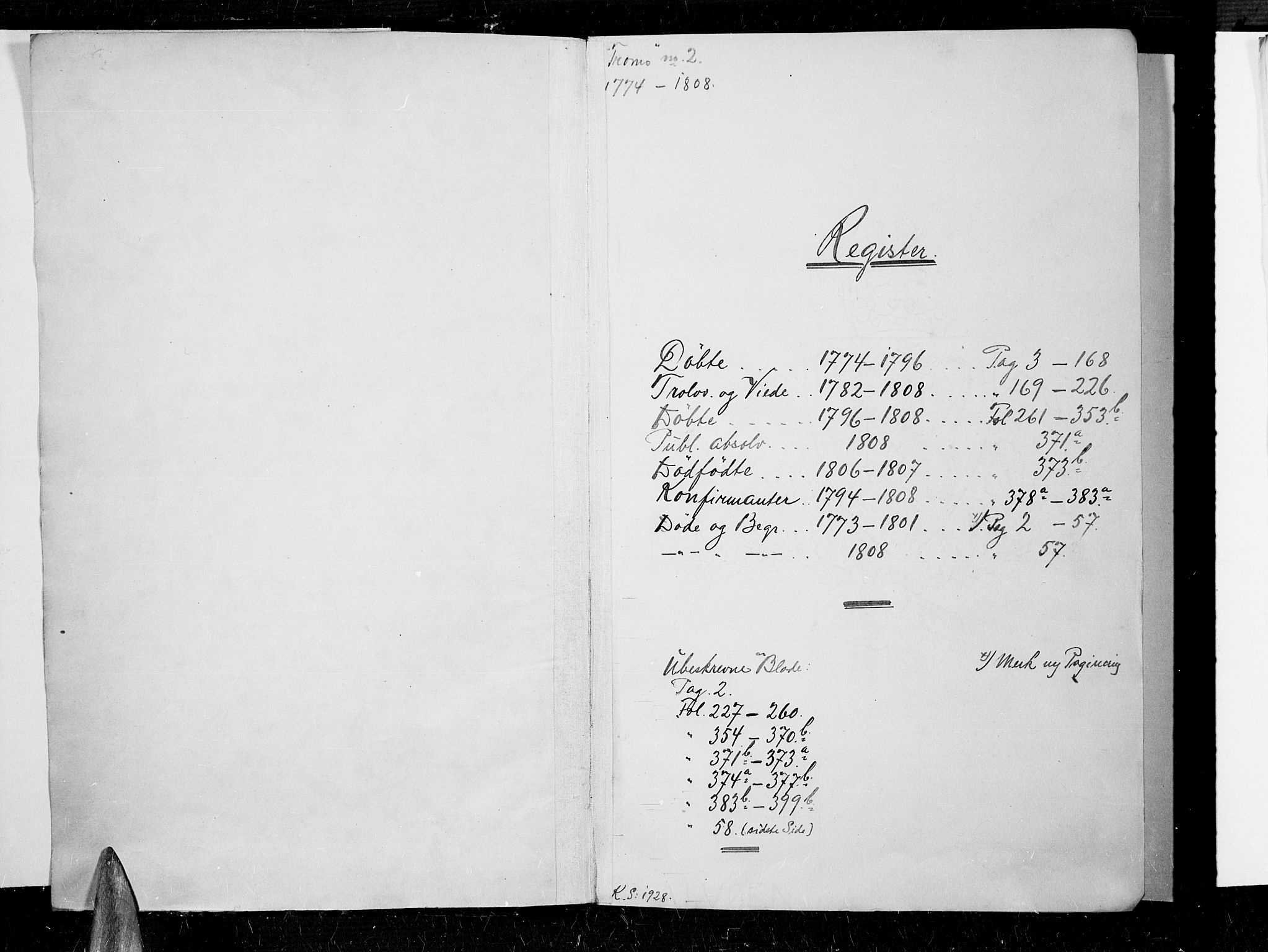 Tromøy sokneprestkontor, SAK/1111-0041/F/Fa/L0002: Parish register (official) no. A 2, 1773-1808