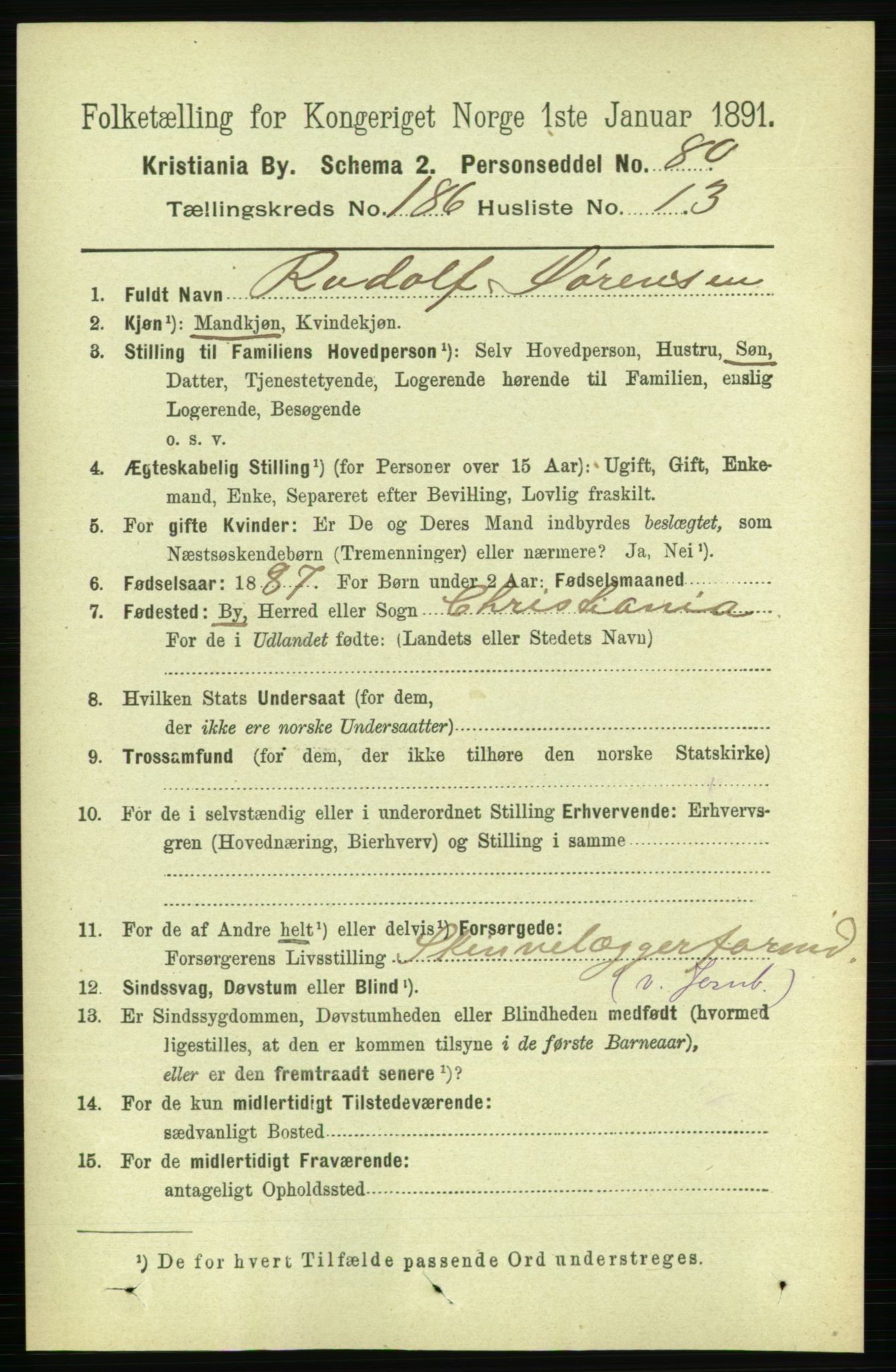 RA, 1891 census for 0301 Kristiania, 1891, p. 111861