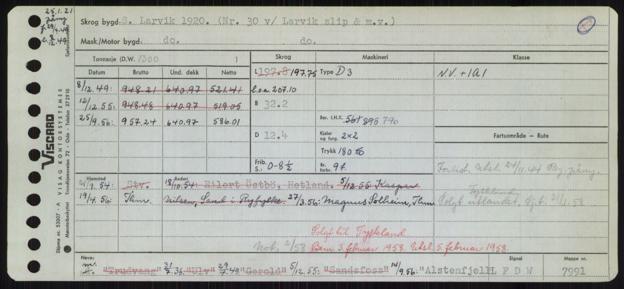 Sjøfartsdirektoratet med forløpere, Skipsmålingen, RA/S-1627/H/Hd/L0001: Fartøy, A-Anv, p. 405