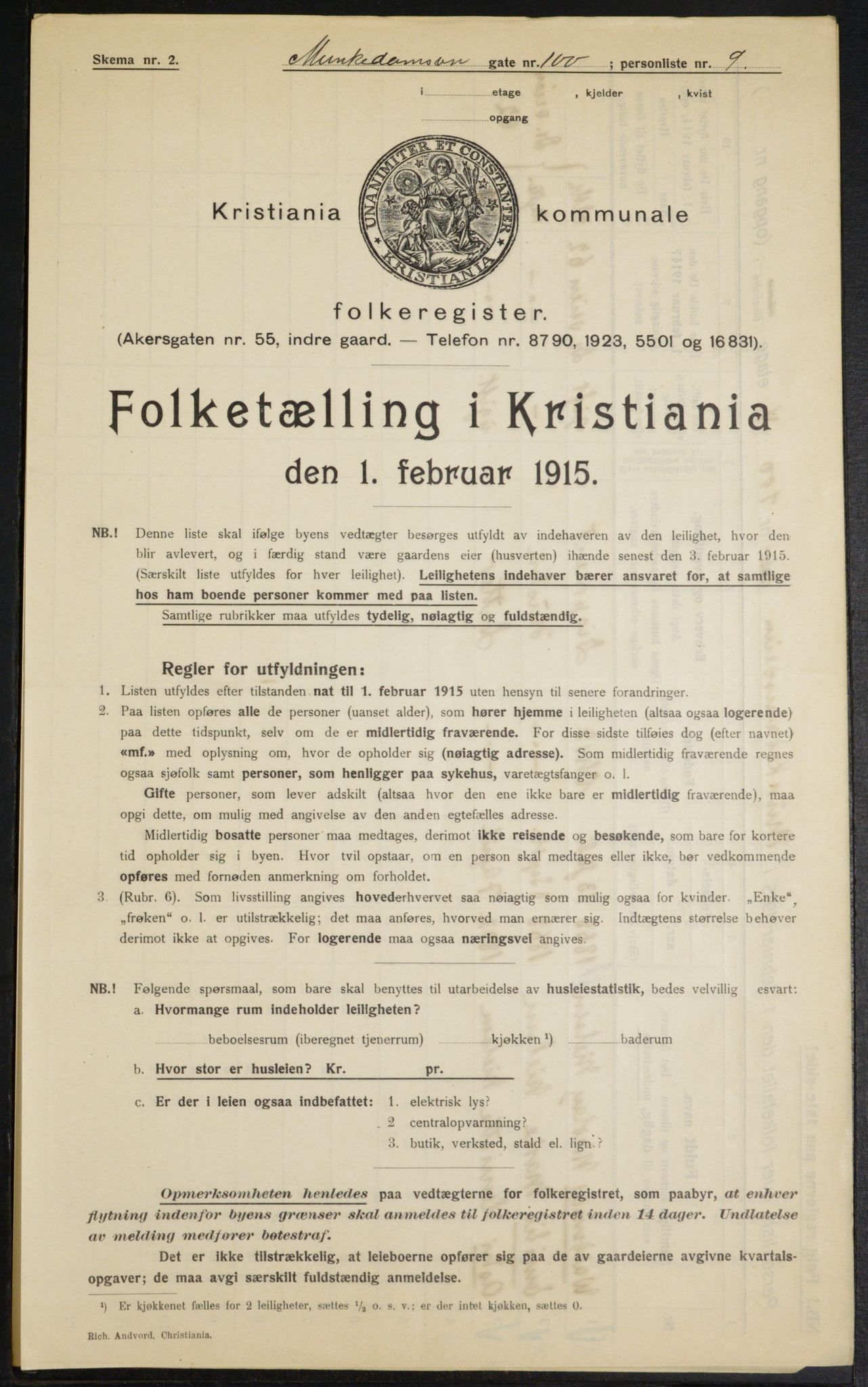 OBA, Municipal Census 1915 for Kristiania, 1915, p. 67375