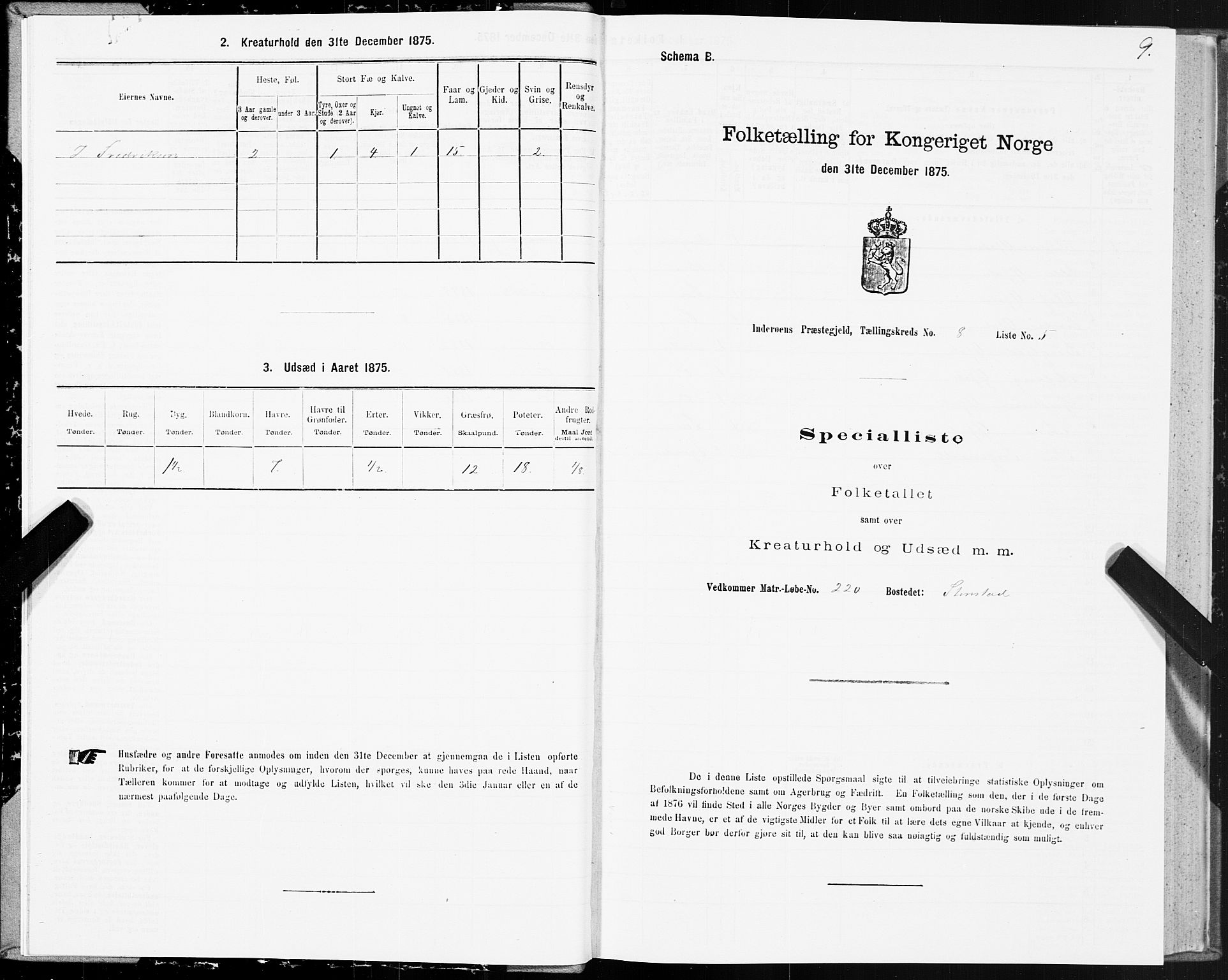 SAT, 1875 census for 1729P Inderøy, 1875, p. 5009