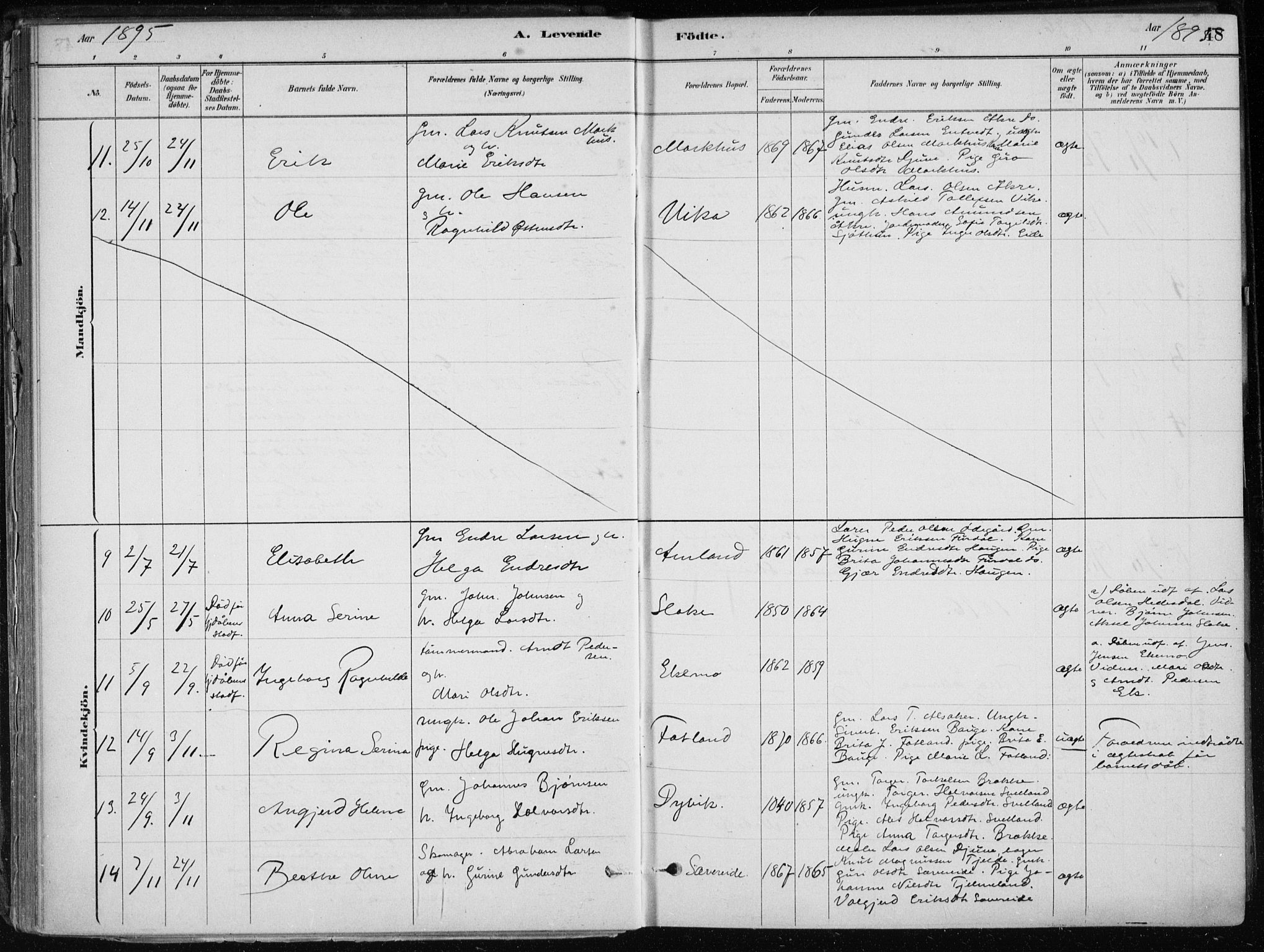 Skånevik sokneprestembete, AV/SAB-A-77801/H/Haa: Parish register (official) no. E  1, 1879-1901, p. 48