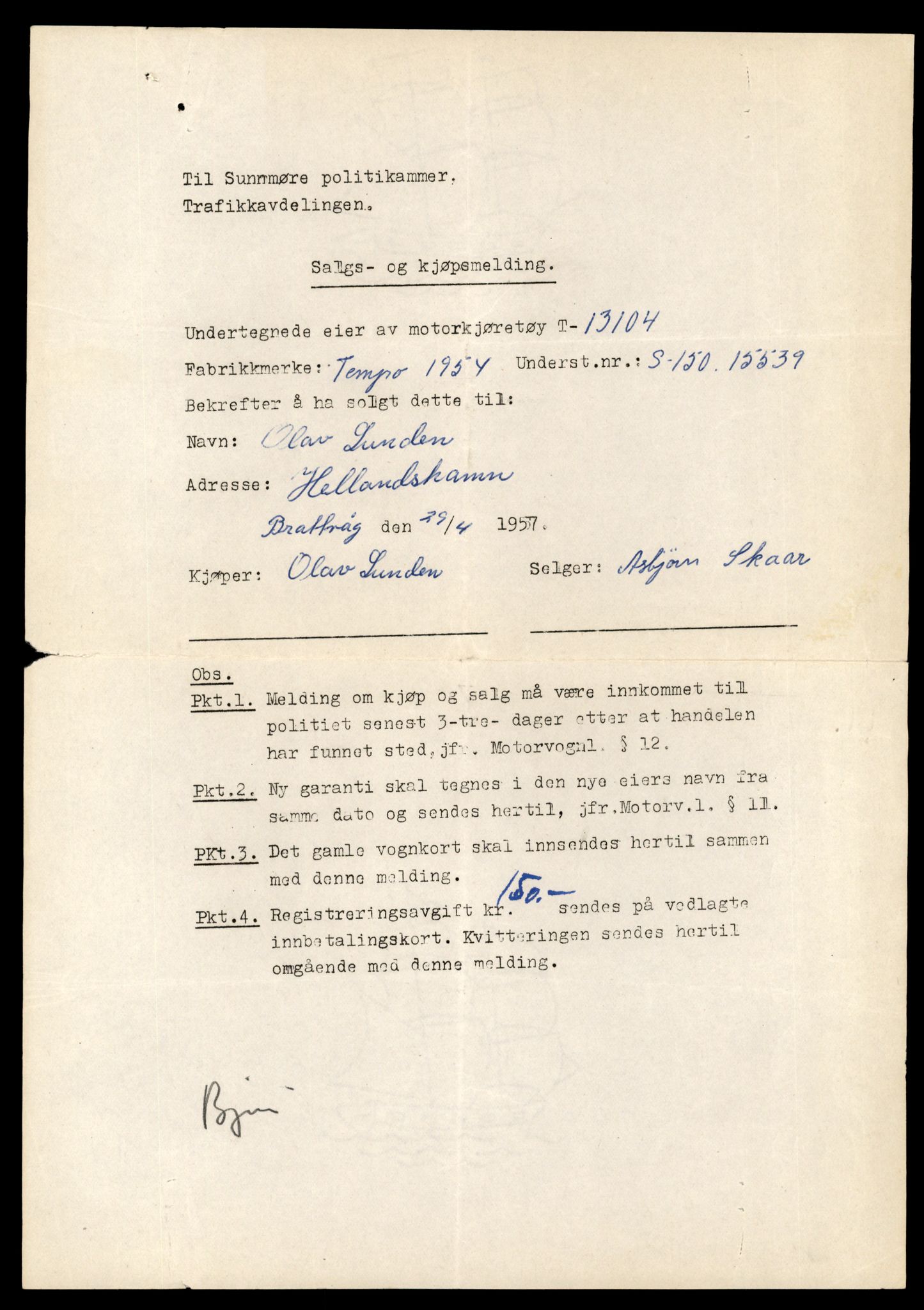 Møre og Romsdal vegkontor - Ålesund trafikkstasjon, AV/SAT-A-4099/F/Fe/L0037: Registreringskort for kjøretøy T 13031 - T 13179, 1927-1998, p. 1470