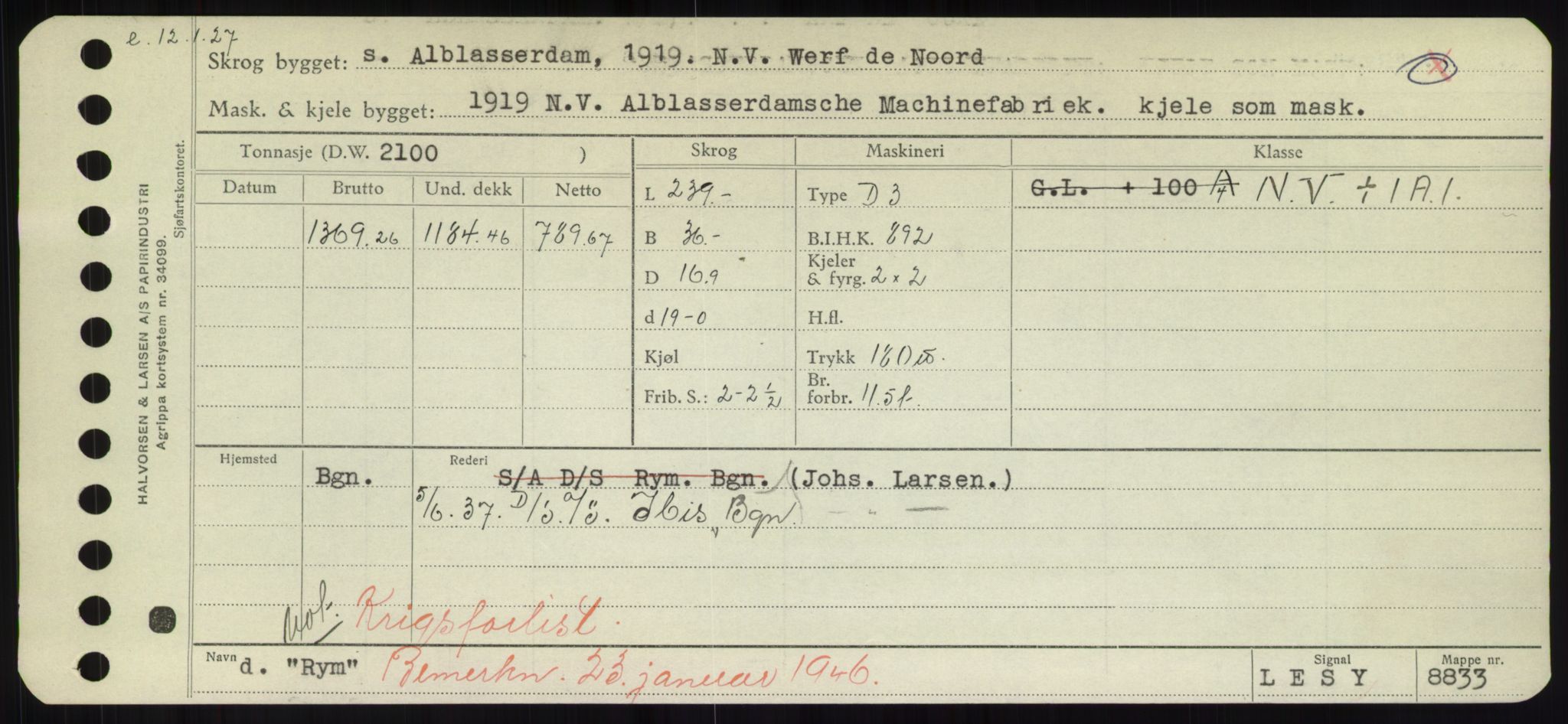 Sjøfartsdirektoratet med forløpere, Skipsmålingen, RA/S-1627/H/Hd/L0031: Fartøy, Rju-Sam, p. 387