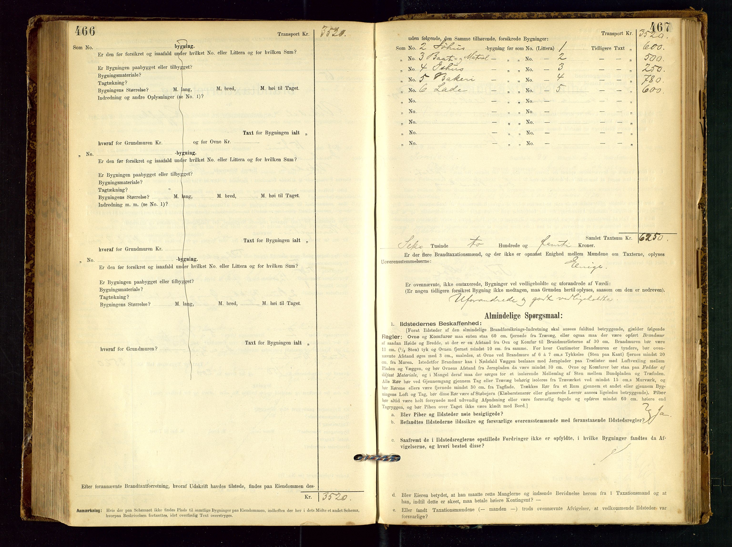 Vikedal lensmannskontor, SAST/A-100179/Gob/L0004: Branntakstprotokoll, 1894-1952, p. 466-467