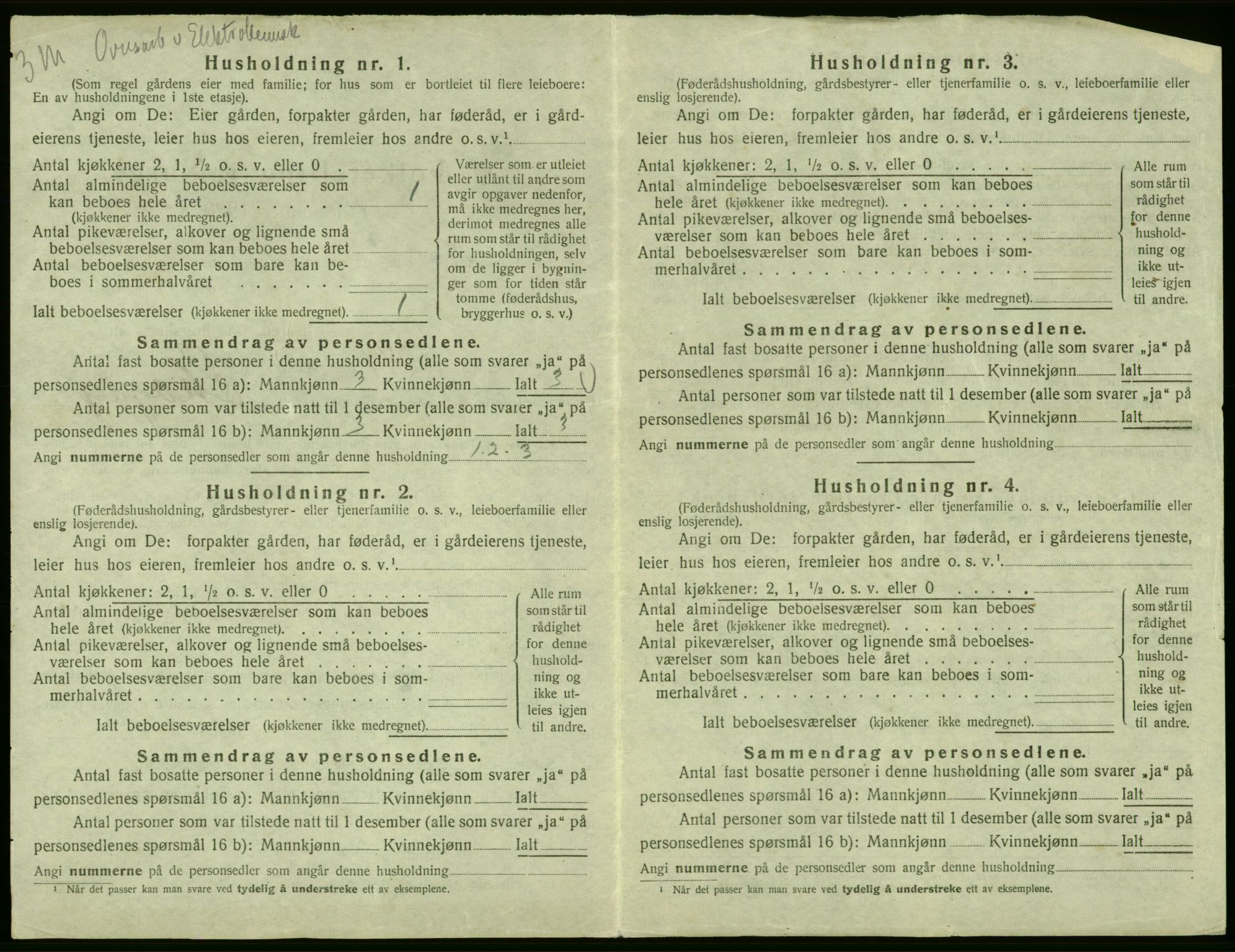 SAB, 1920 census for Odda, 1920, p. 1257