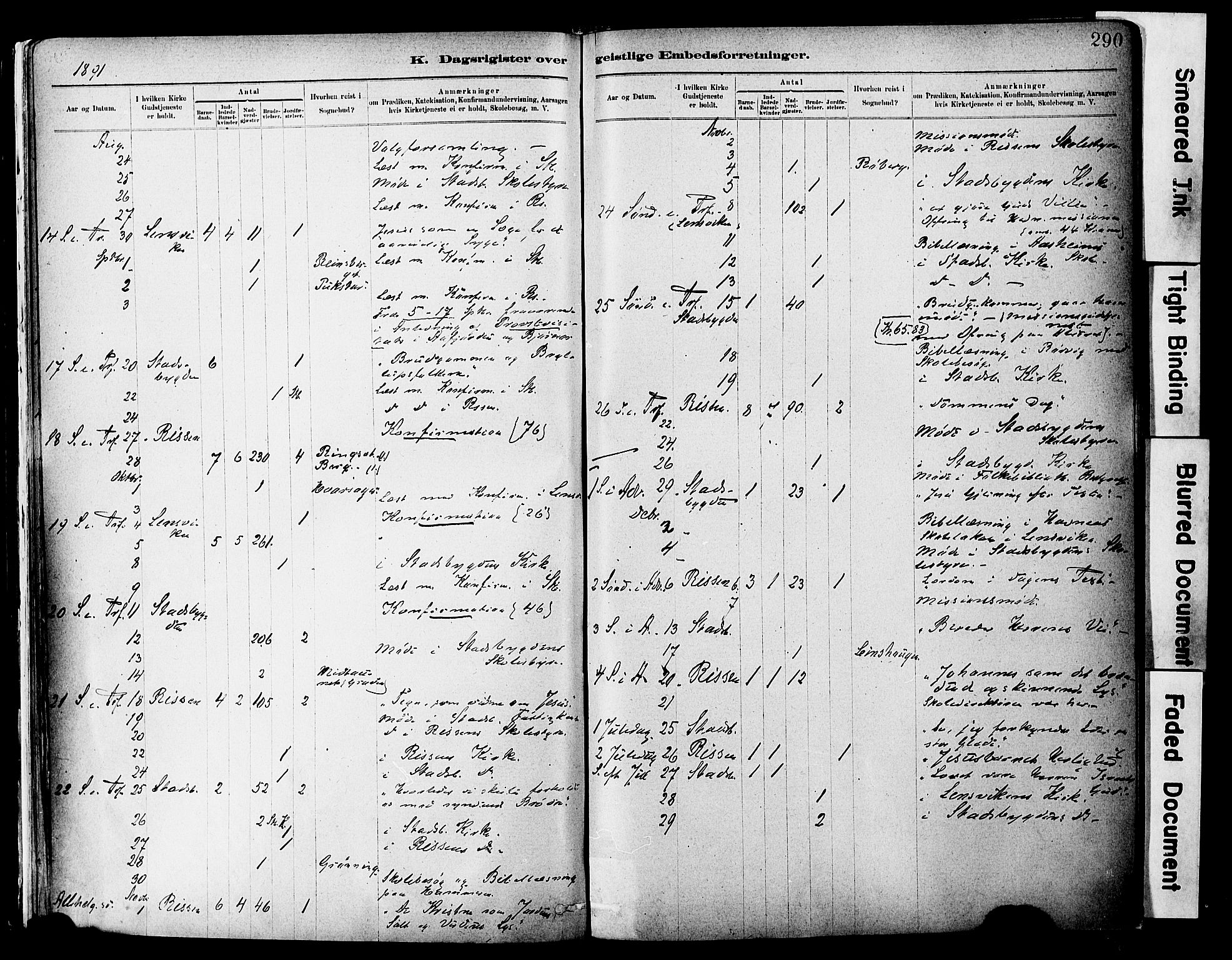 Ministerialprotokoller, klokkerbøker og fødselsregistre - Sør-Trøndelag, SAT/A-1456/646/L0615: Parish register (official) no. 646A13, 1885-1900, p. 290