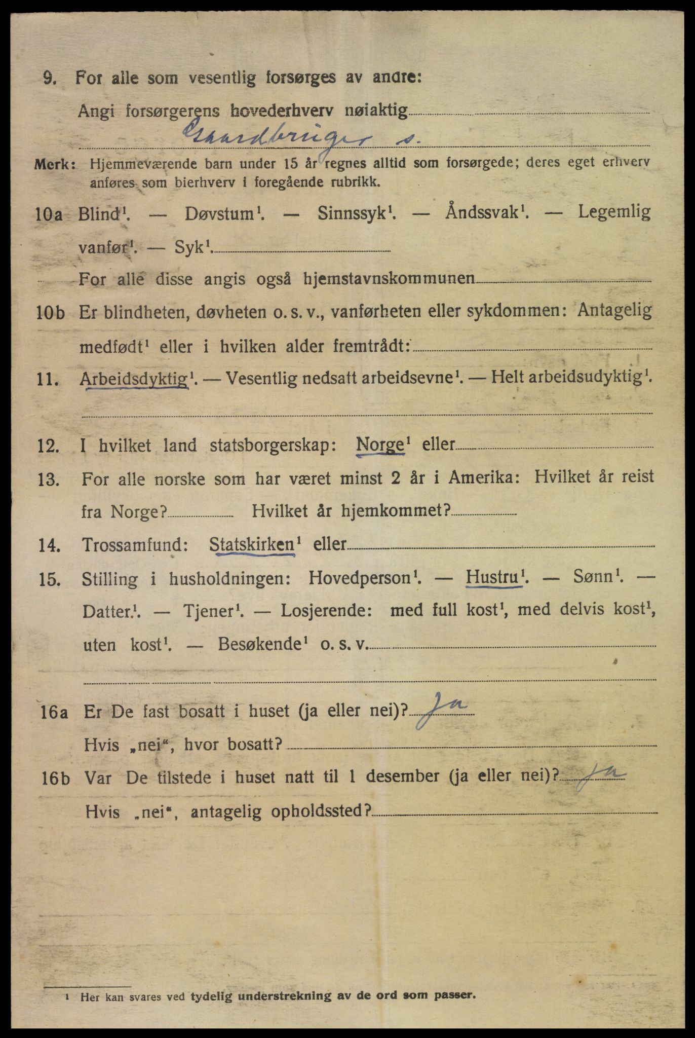 SAK, 1920 census for Holum, 1920, p. 2290