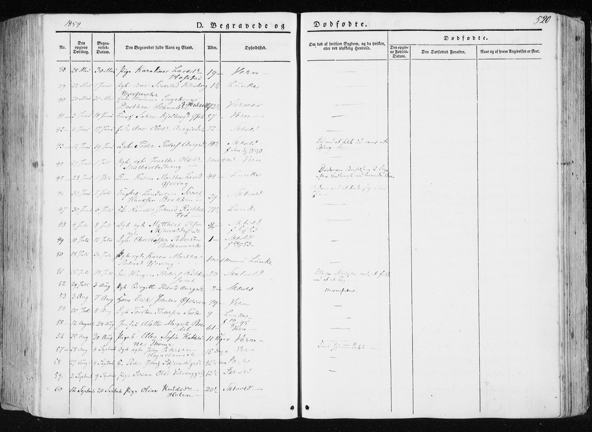 Ministerialprotokoller, klokkerbøker og fødselsregistre - Nord-Trøndelag, AV/SAT-A-1458/709/L0074: Parish register (official) no. 709A14, 1845-1858, p. 520