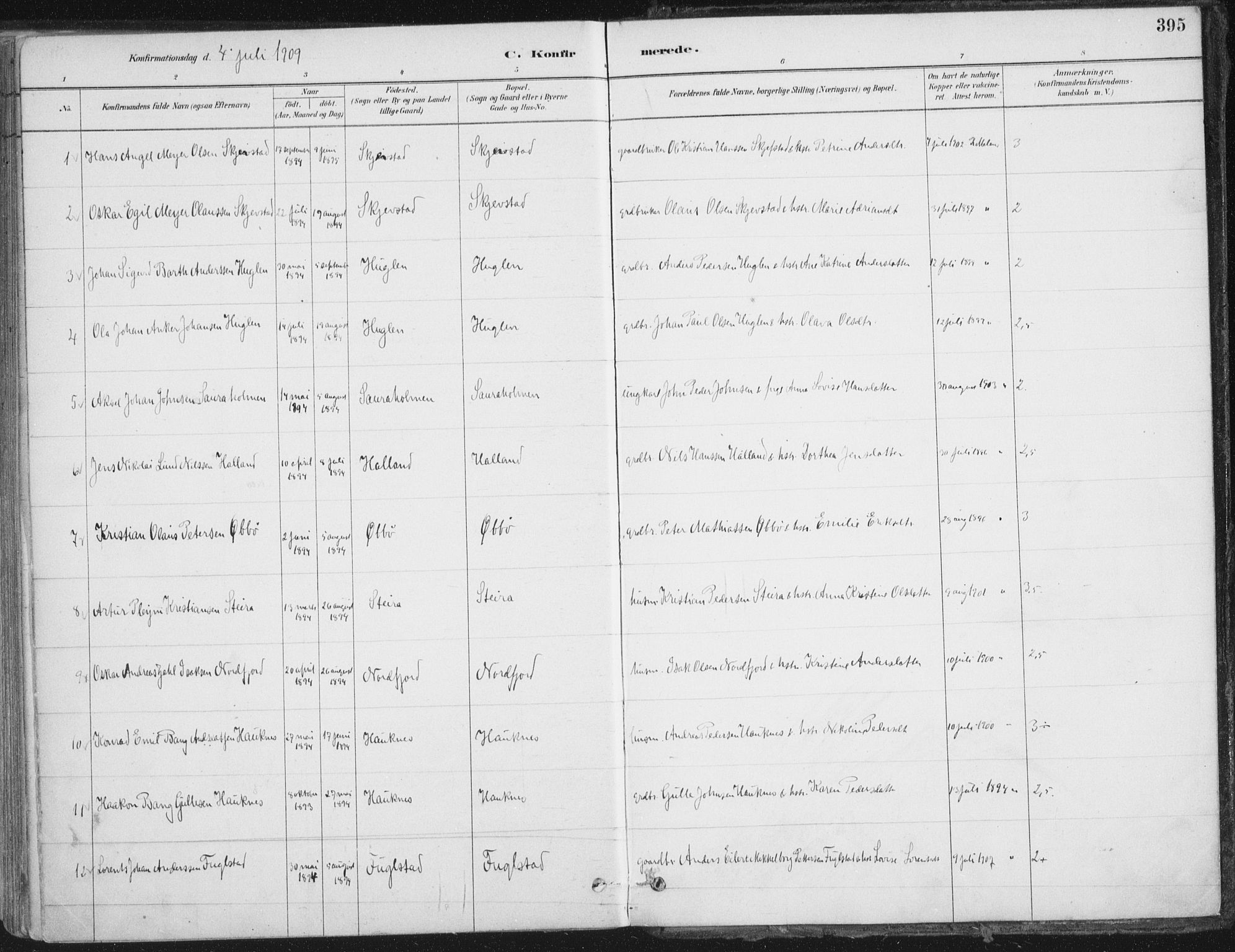 Ministerialprotokoller, klokkerbøker og fødselsregistre - Nordland, AV/SAT-A-1459/838/L0552: Parish register (official) no. 838A10, 1880-1910, p. 395