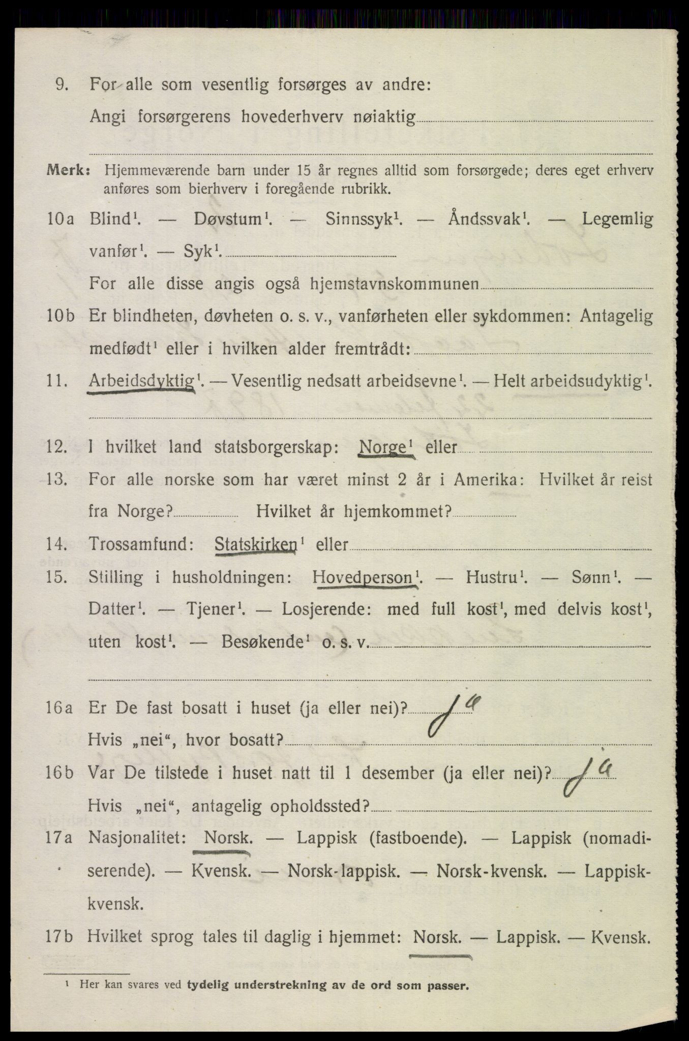 SAT, 1920 census for Lødingen, 1920, p. 4570