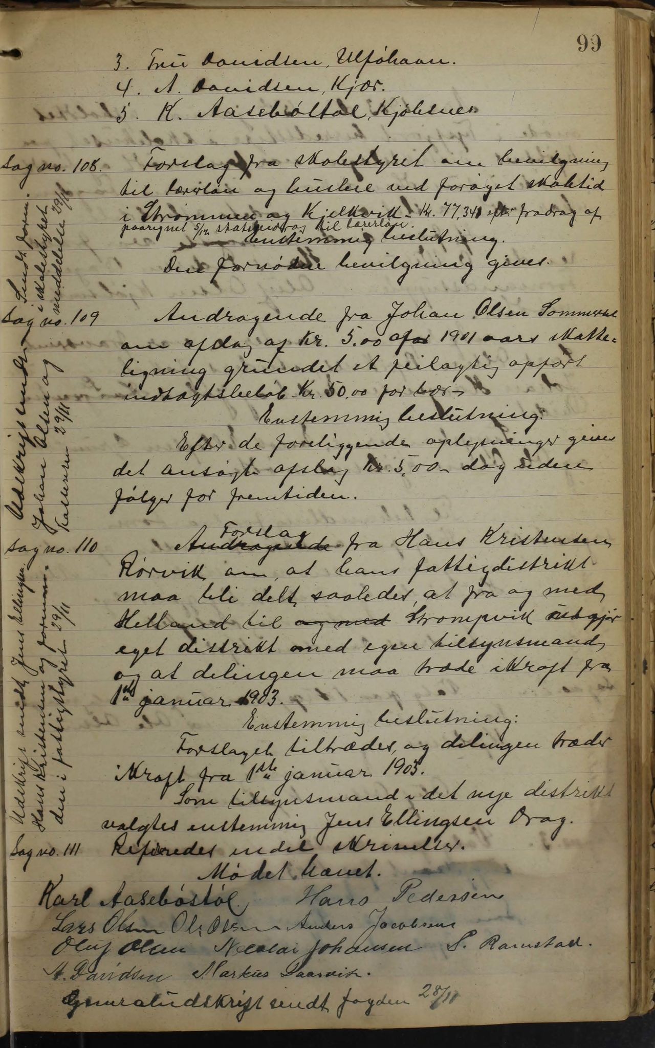 Tysfjord kommune. Formannskapet, AIN/K-18500.150/100/L0002: Forhandlingsprotokoll for Tysfjordens formandskap, 1895-1912