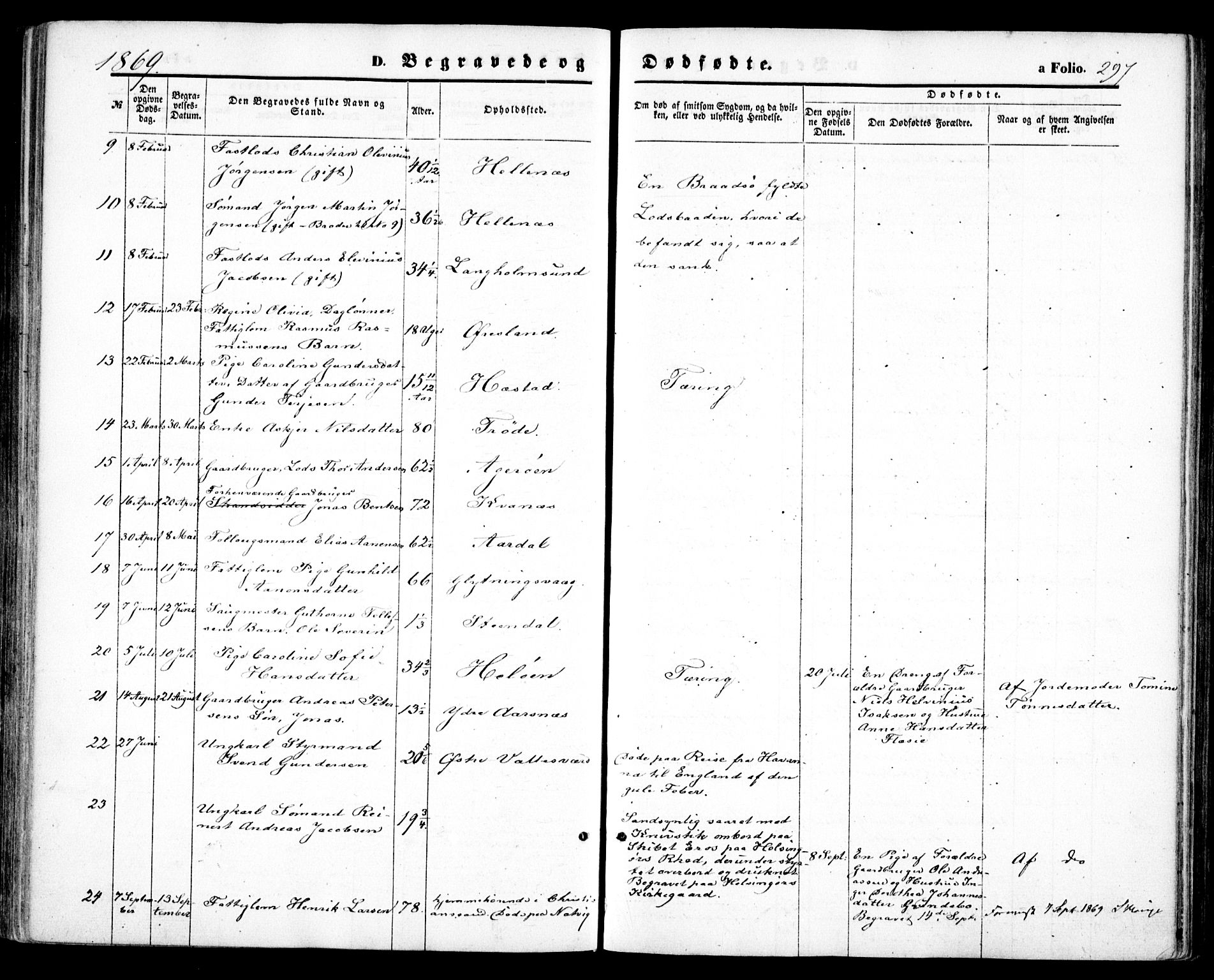 Høvåg sokneprestkontor, SAK/1111-0025/F/Fa/L0004: Parish register (official) no. A 4, 1859-1877, p. 297