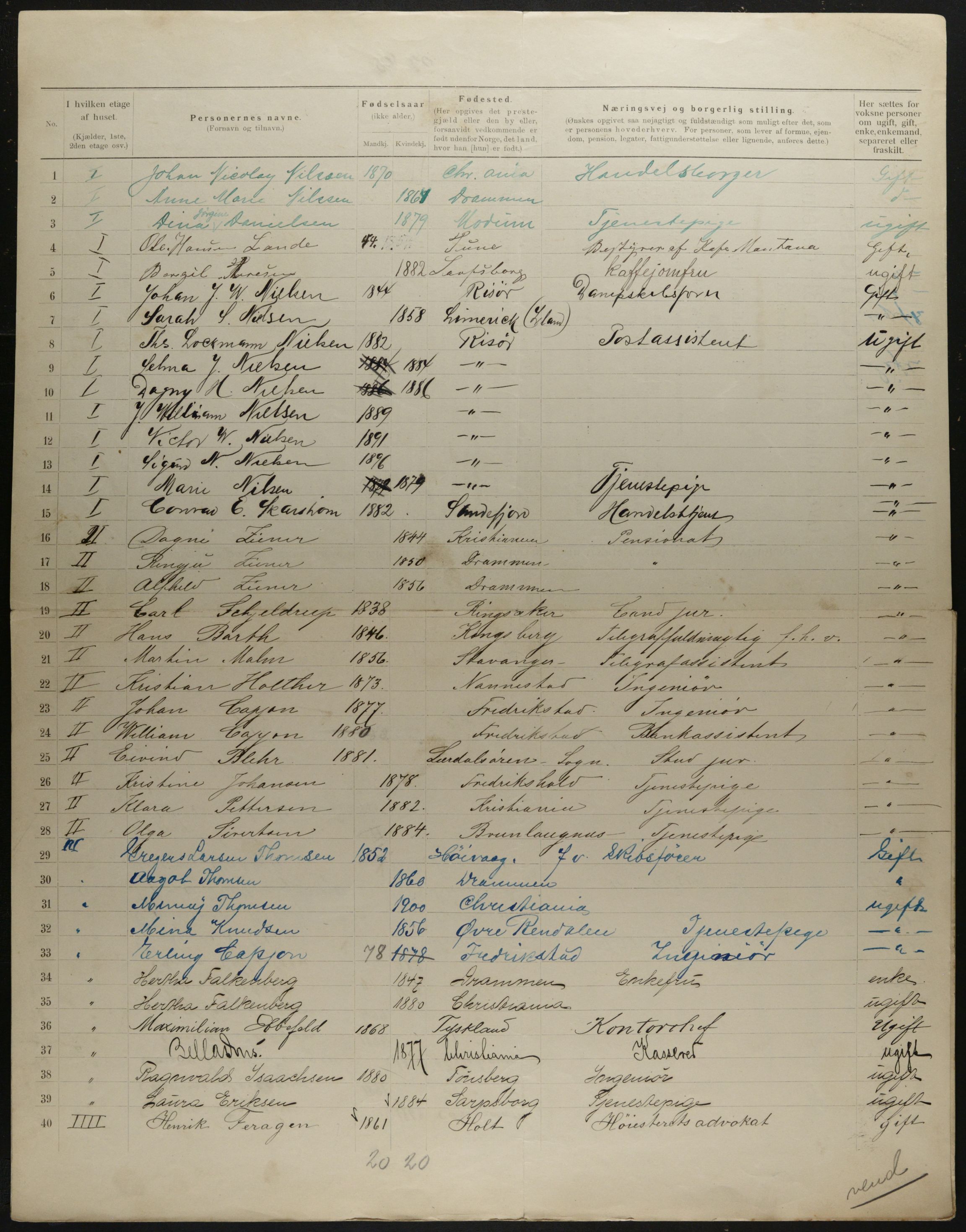 OBA, Municipal Census 1901 for Kristiania, 1901, p. 4354