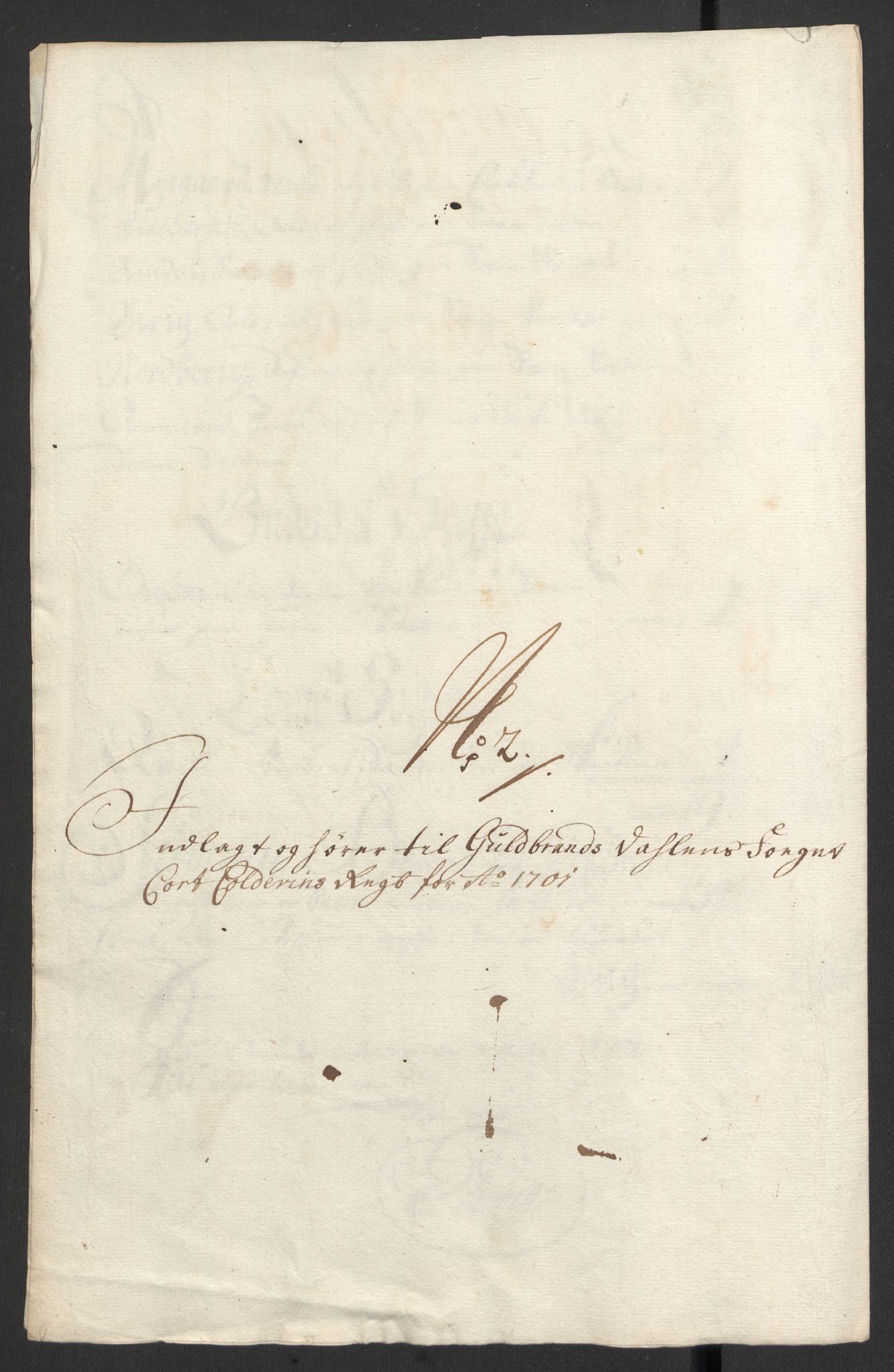Rentekammeret inntil 1814, Reviderte regnskaper, Fogderegnskap, RA/EA-4092/R17/L1174: Fogderegnskap Gudbrandsdal, 1701, p. 37